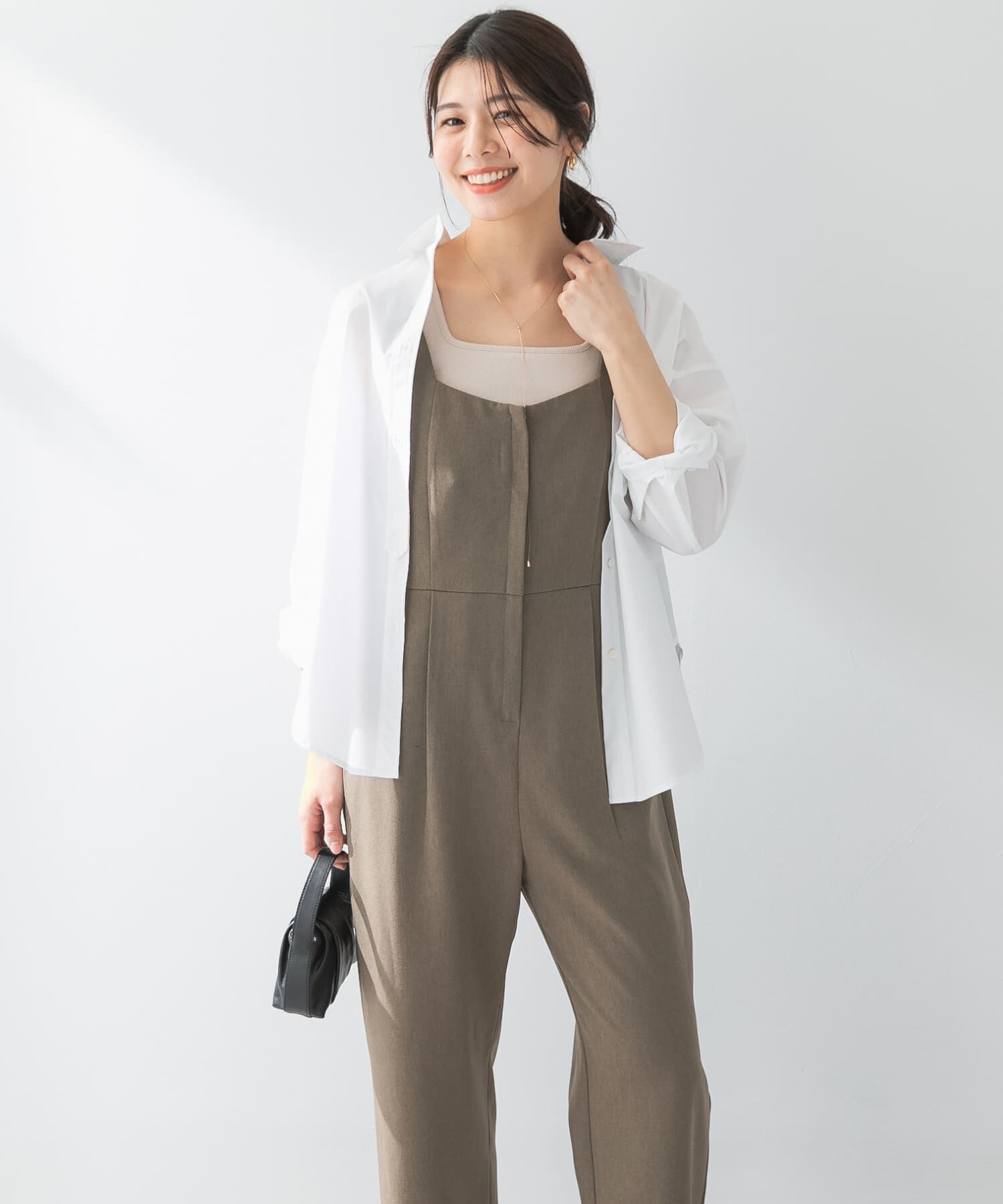 URBAN RESEARCH ROSSO「F by ROSSO　イージーケアワイドストレートオールインワン」|スカート|