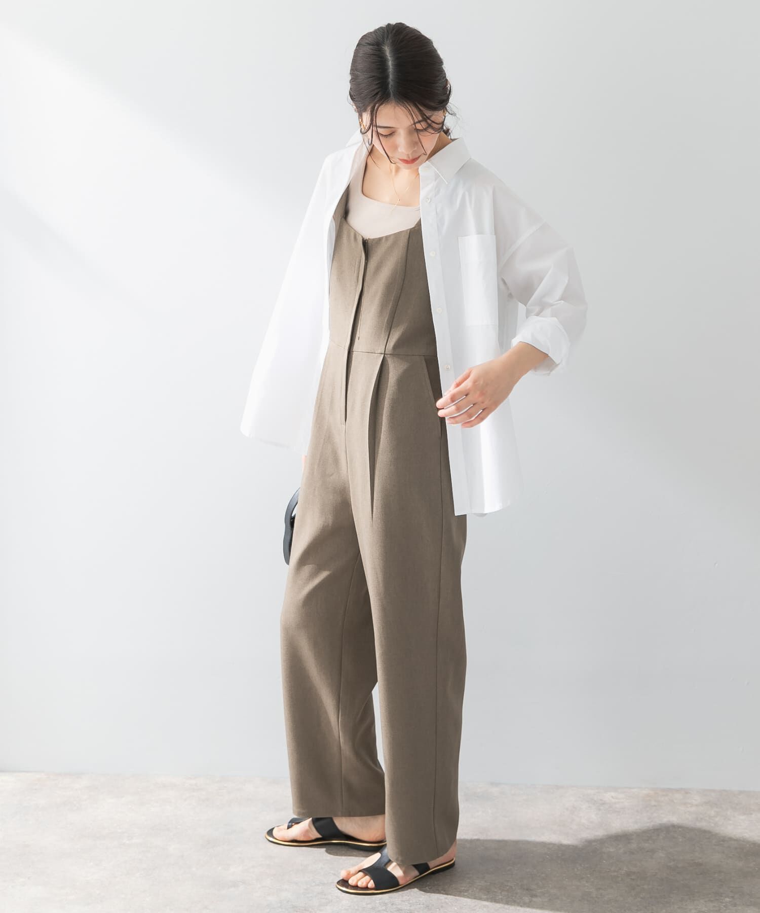 URBAN RESEARCH ROSSO「F by ROSSO　イージーケアワイドストレートオールインワン」|スカート|