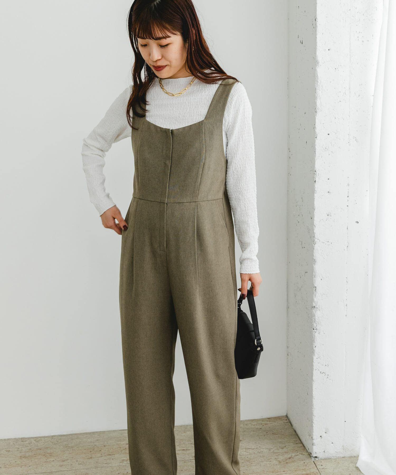 URBAN RESEARCH ROSSO「F by ROSSO　イージーケアワイドストレートオールインワン」|スカート|