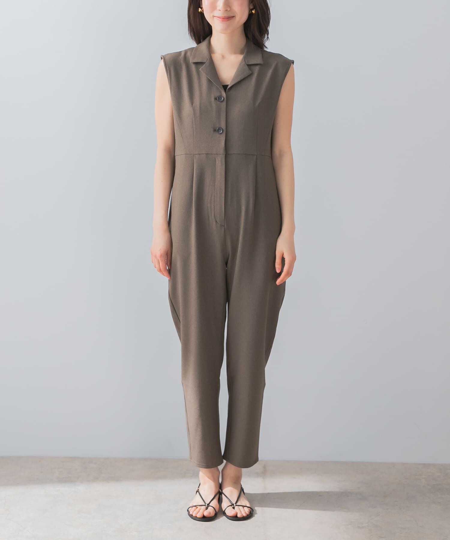 URBAN RESEARCH ROSSO「『UR TECH DRYLUXE』F by ROSSO　オープンカラーオールインワン」|スカート|