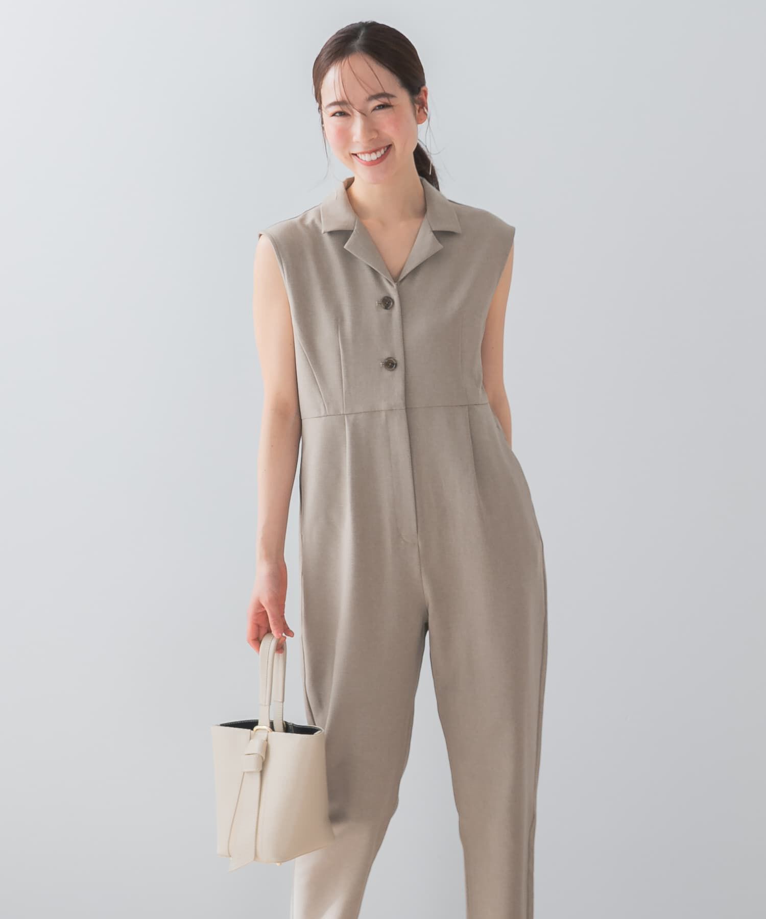 URBAN RESEARCH ROSSO「『UR TECH DRYLUXE』F by ROSSO　オープンカラーオールインワン」|スカート|