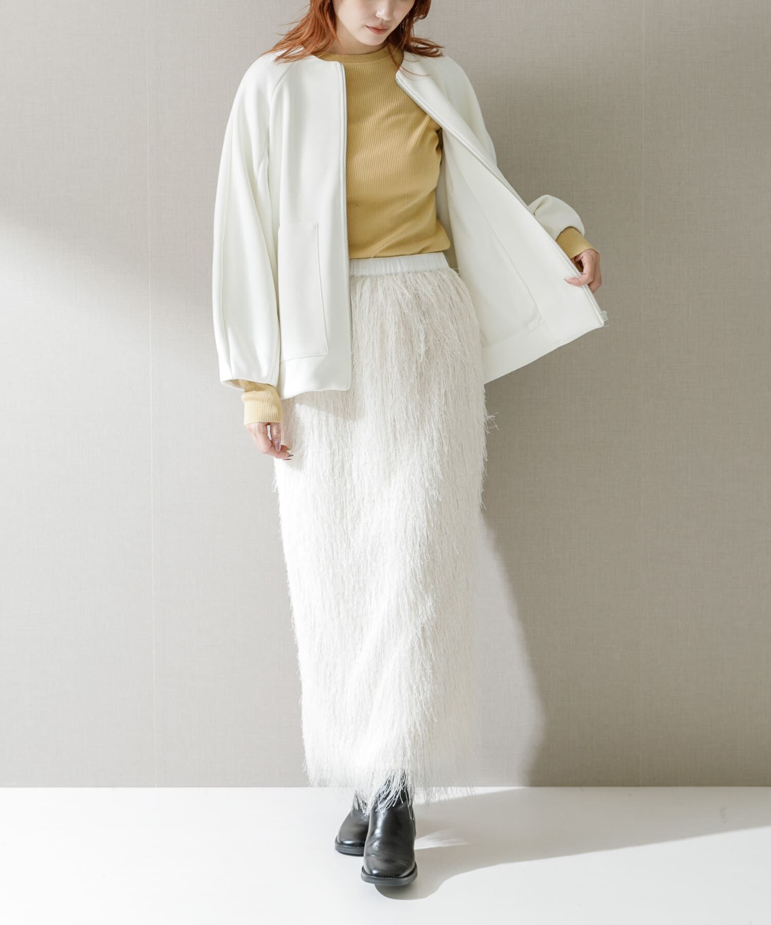 URBAN RESEARCH ROSSO「ELENDEEK　FRINGE STRAIGHT SKIRT」|スカート|