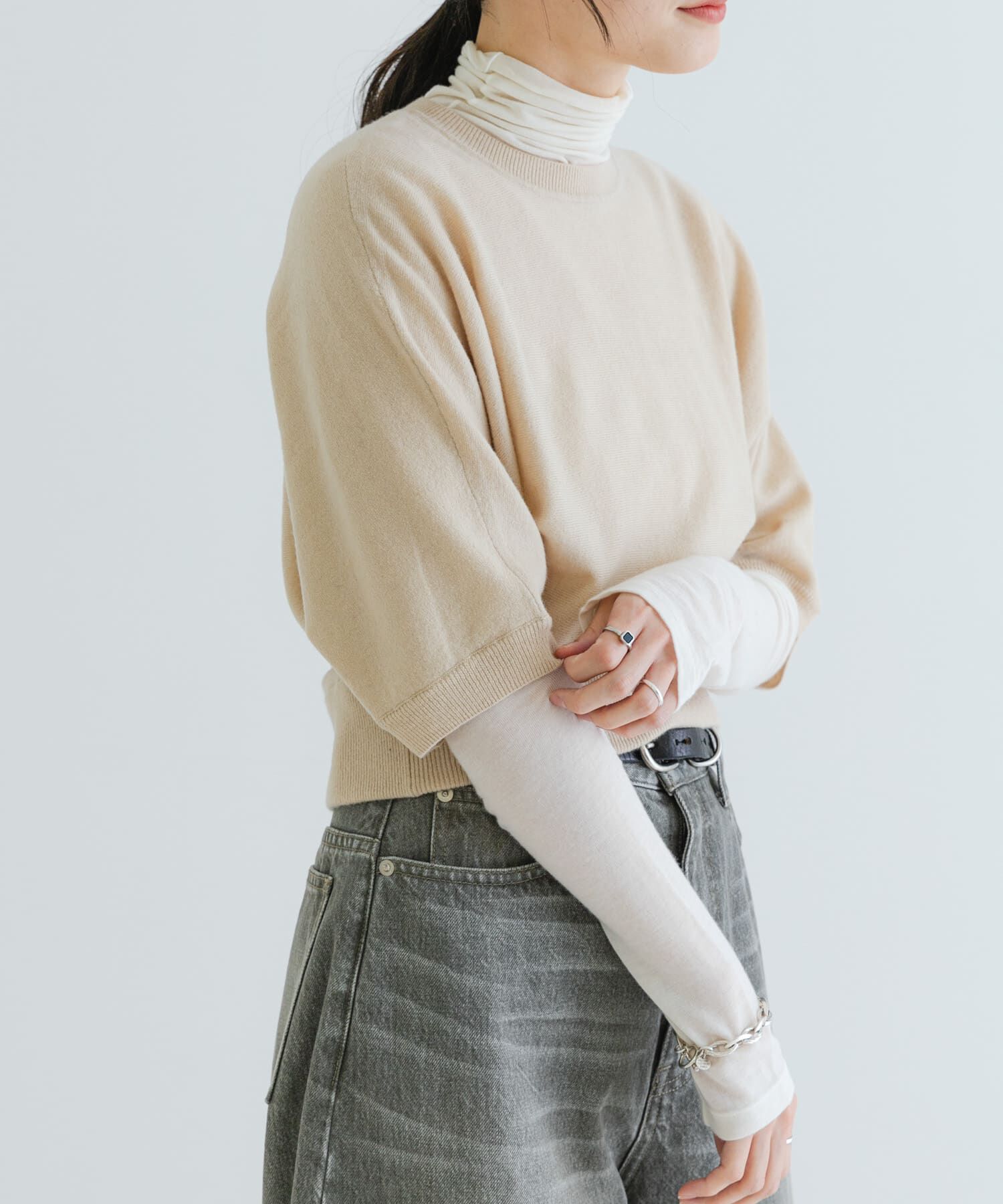 URBAN RESEARCH「ウールハーフスリーブドルマンニット」|ニット・セーター|