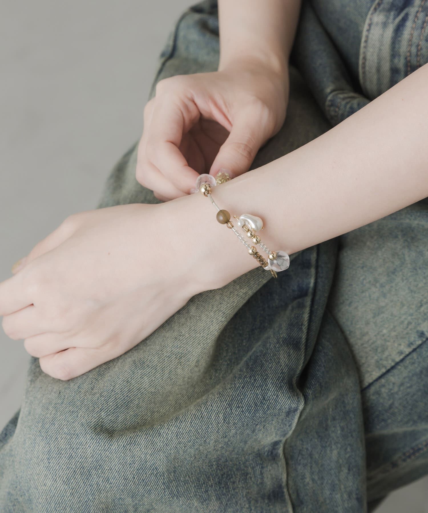 SMELLY「マルチビーズカフブレスレット」|ブレスレット・バングル|