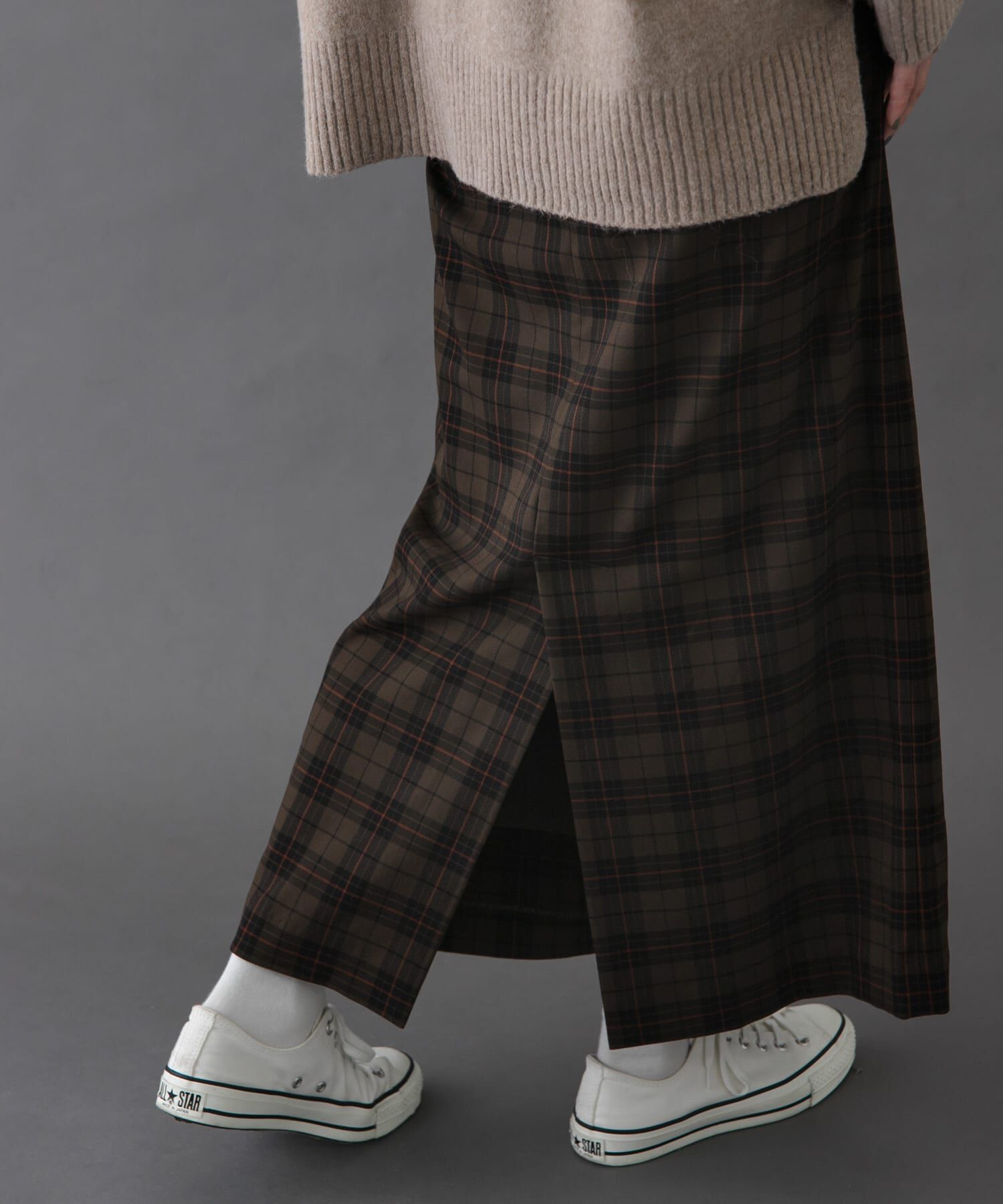 URBAN RESEARCH DOORS「FORK&SPOON　チェックストレートスカート」|スカート|