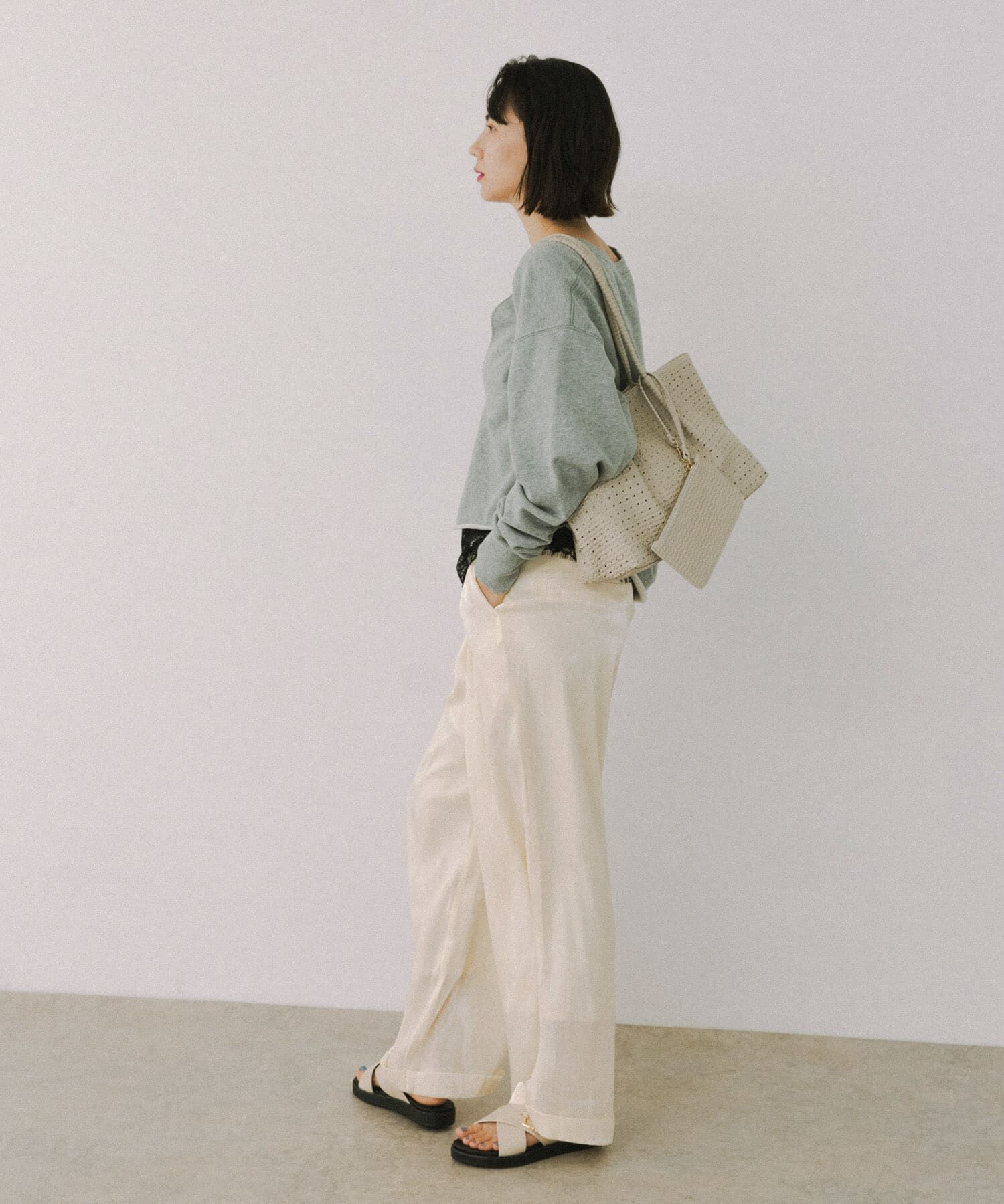 RODE SKO「ポーチ付パンチングミドルトートバッグ」|トートバッグ|