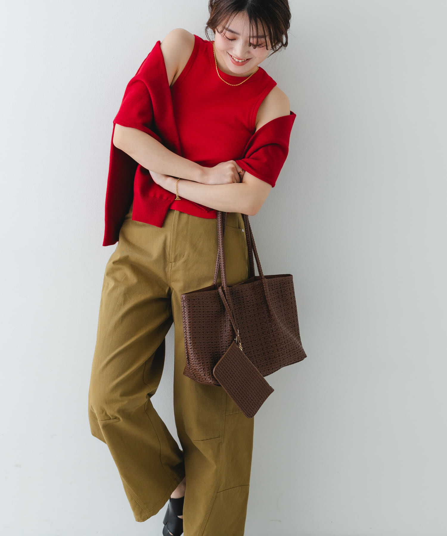 RODE SKO「ポーチ付パンチングミドルトートバッグ」|トートバッグ|