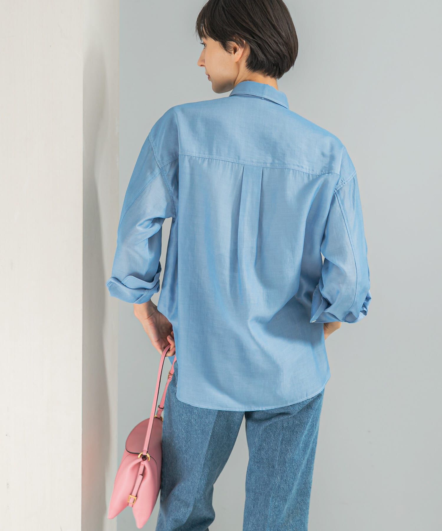 URBAN RESEARCH ROSSO「タイ付デニムライクシアーシャツ」|シャツ・ブラウス|