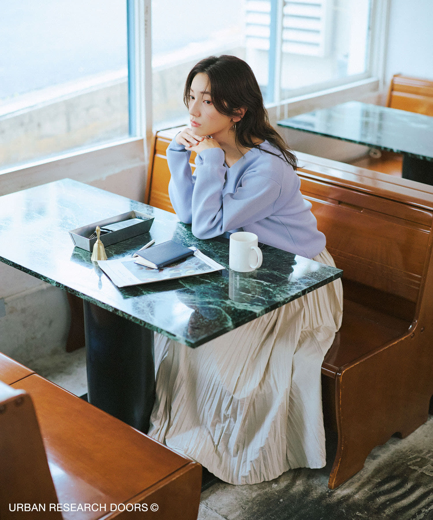 URBAN RESEARCH DOORS「『仁村紗和さん着用』『UR TECH Renew Knit』Vネックプルオーバー」|ニット・セーター|