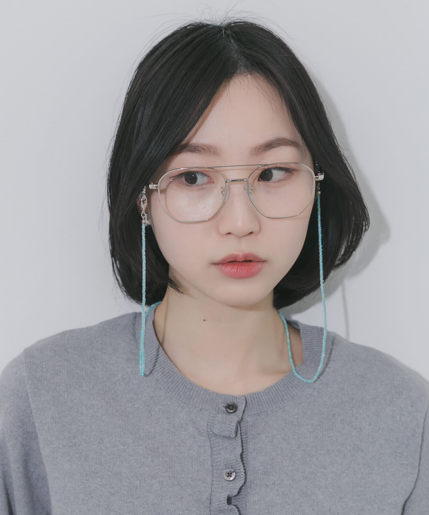 SMELLY「クリアビーズメガネチェーン」|メガネ|