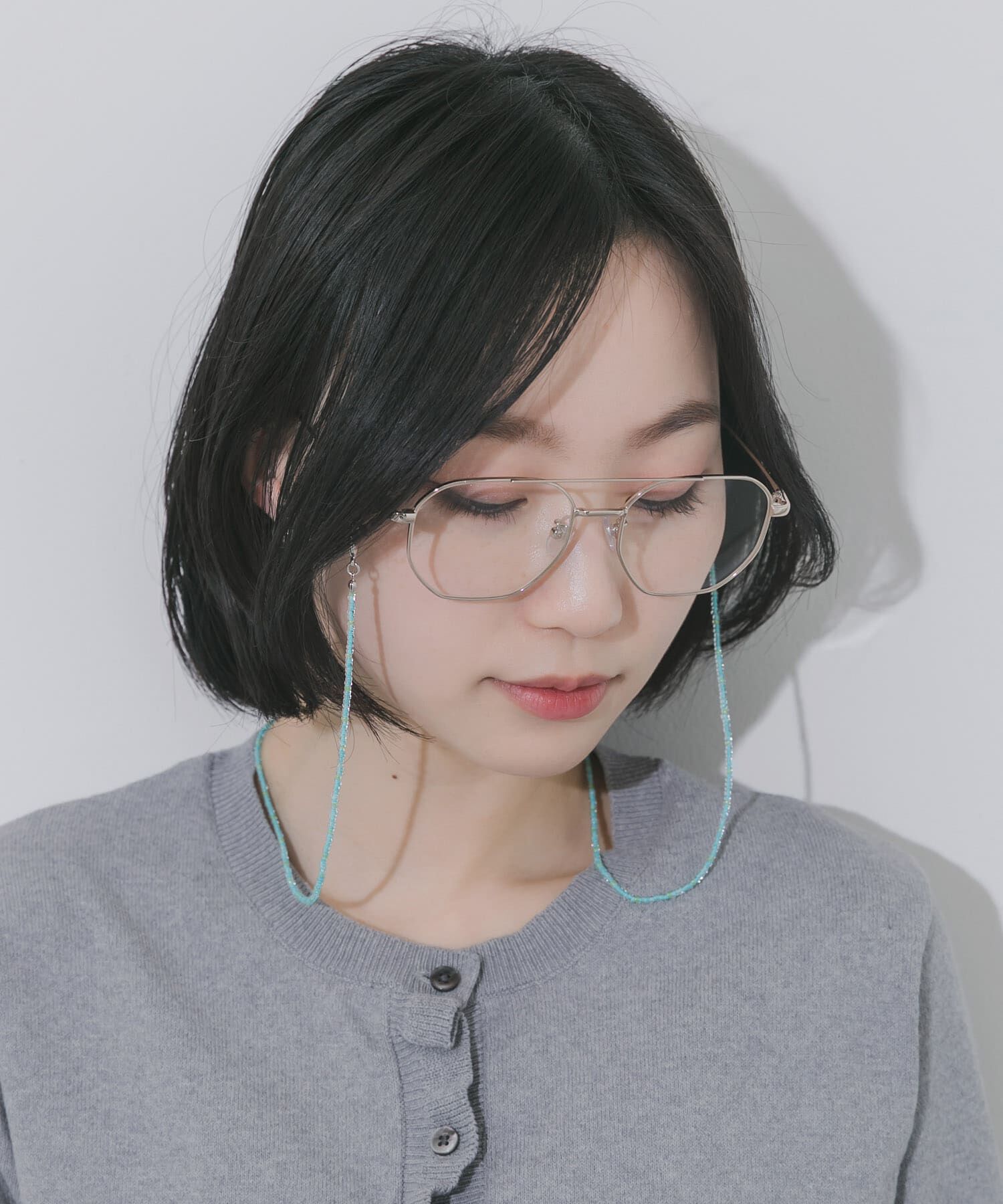 SMELLY「クリアビーズメガネチェーン」|メガネ|