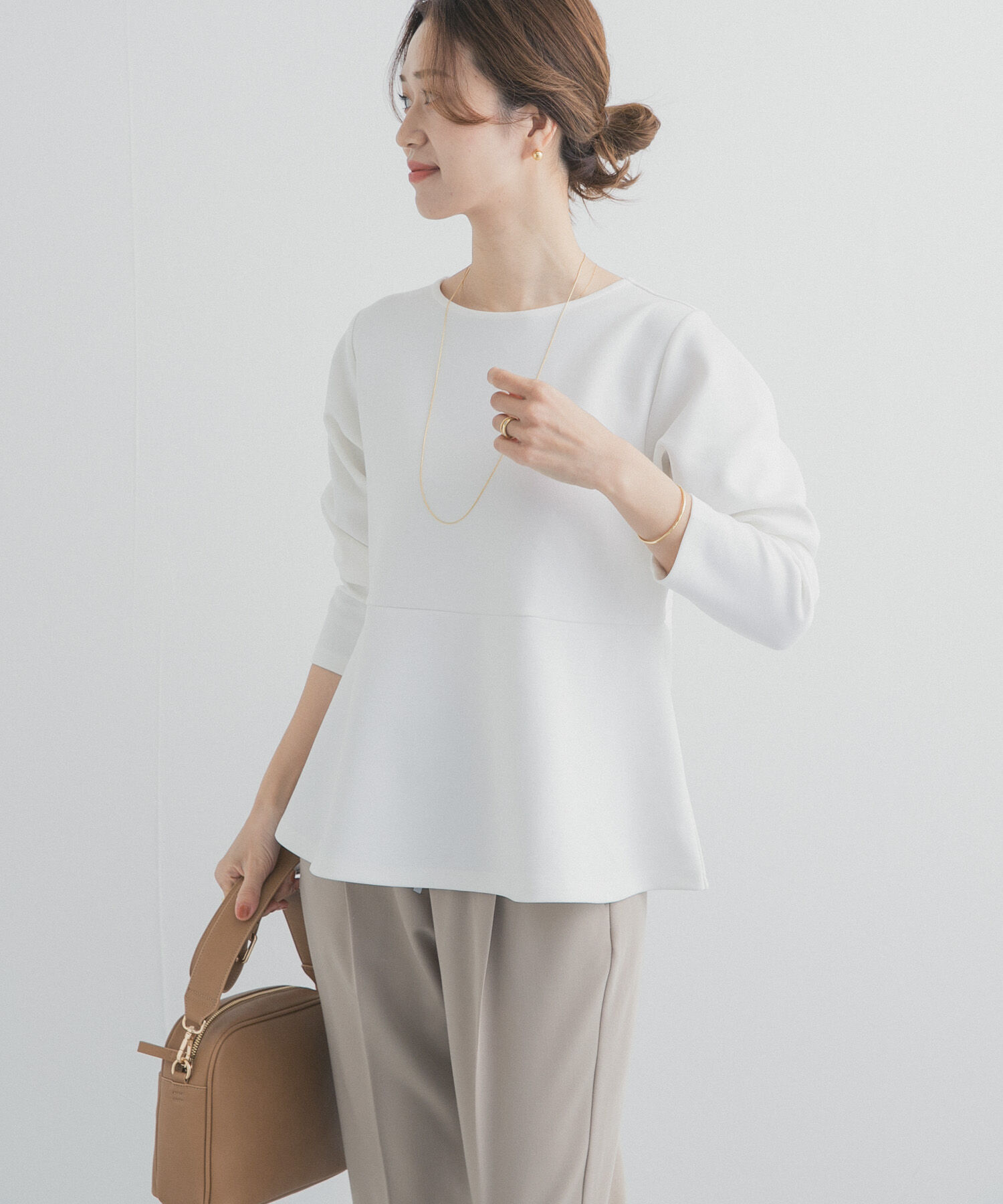 URBAN RESEARCH DOORS「ポンチペプラムプルオーバー」|Tシャツ・カットソー|