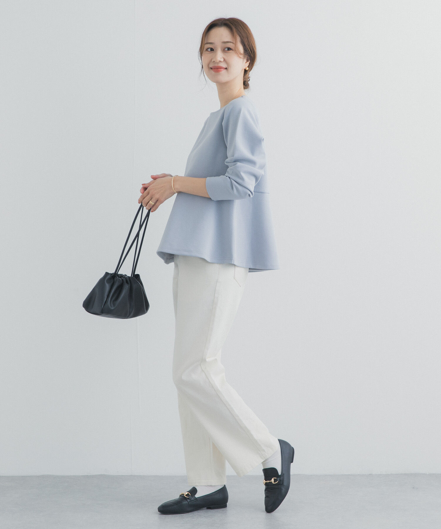 URBAN RESEARCH DOORS「ポンチペプラムプルオーバー」|Tシャツ・カットソー|