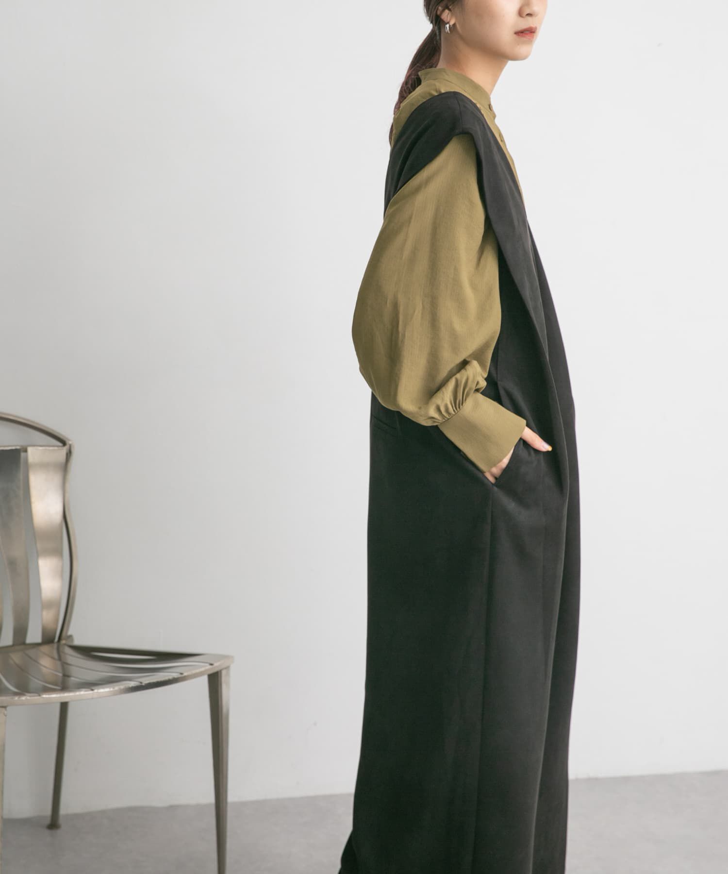  「ショルダータックスエードサロペット」|スカート|