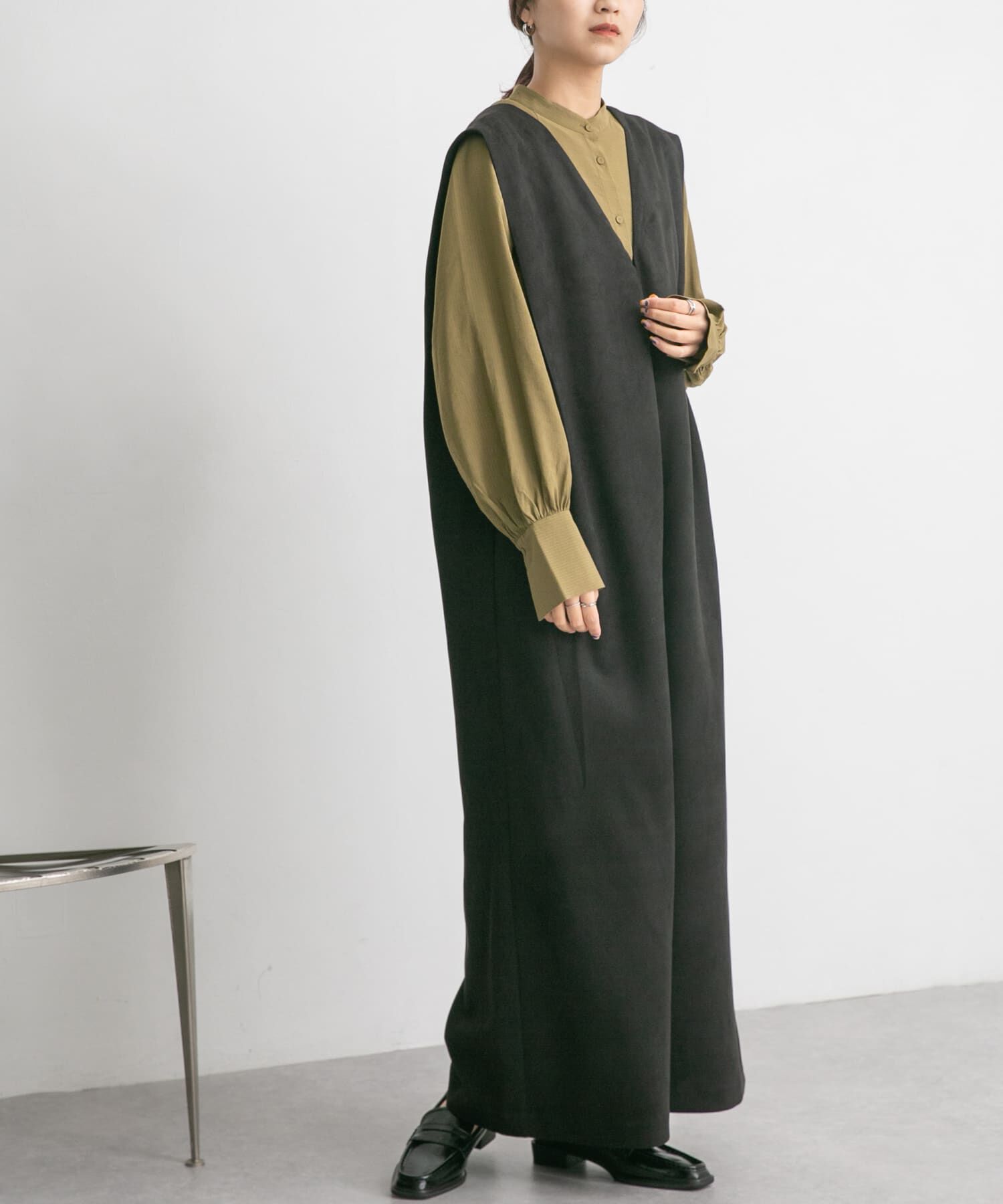  「ショルダータックスエードサロペット」|スカート|