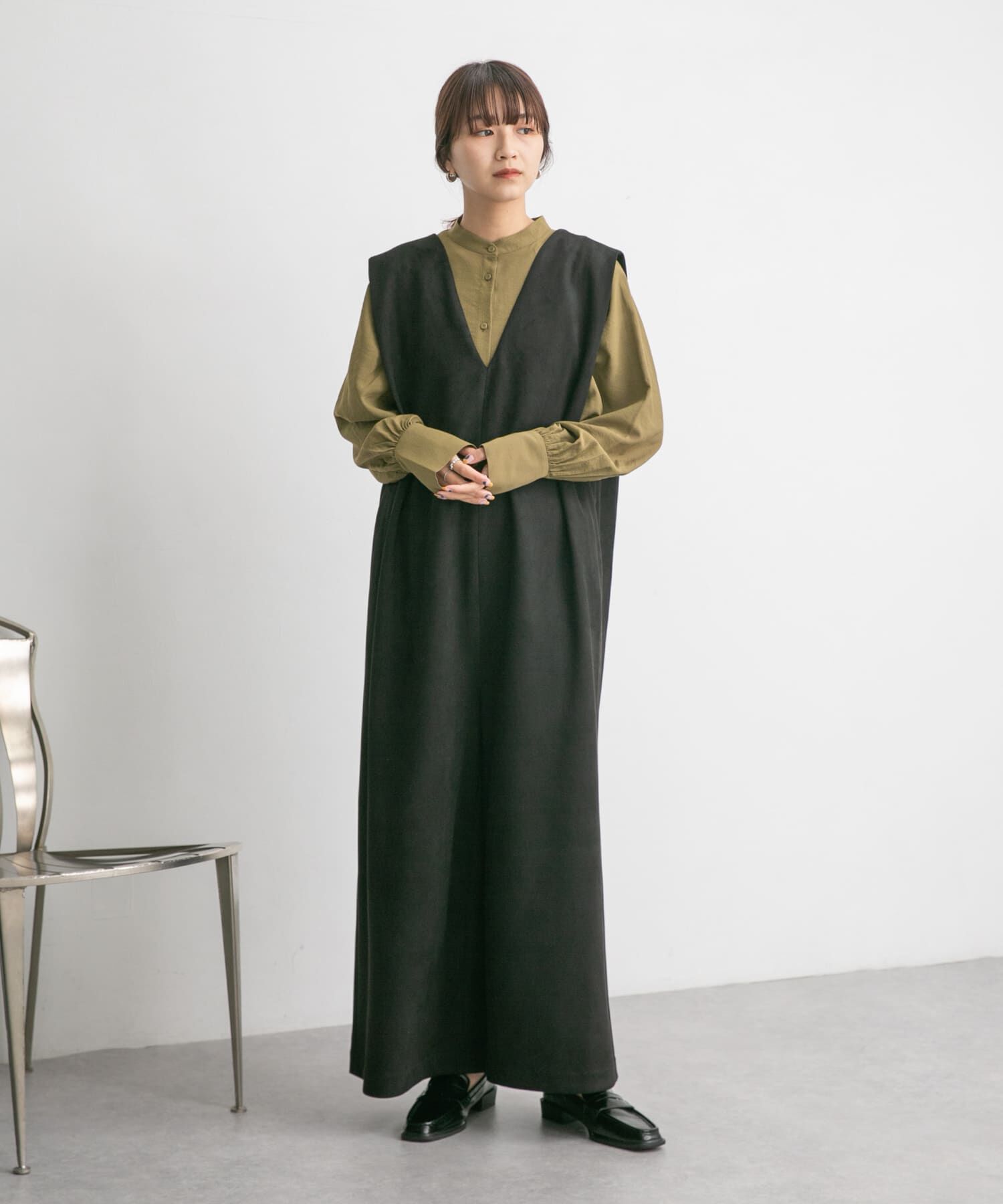  「ショルダータックスエードサロペット」|スカート|