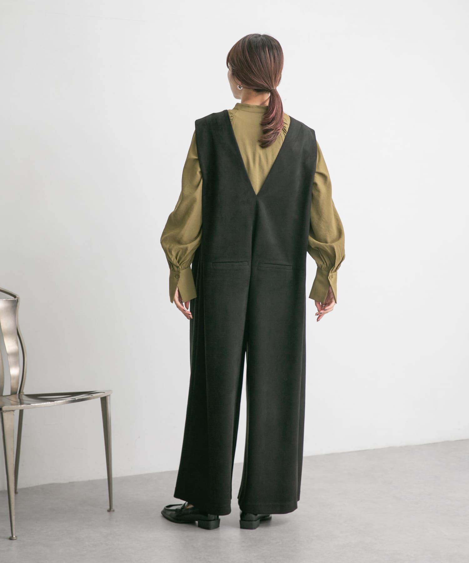  「ショルダータックスエードサロペット」|スカート|