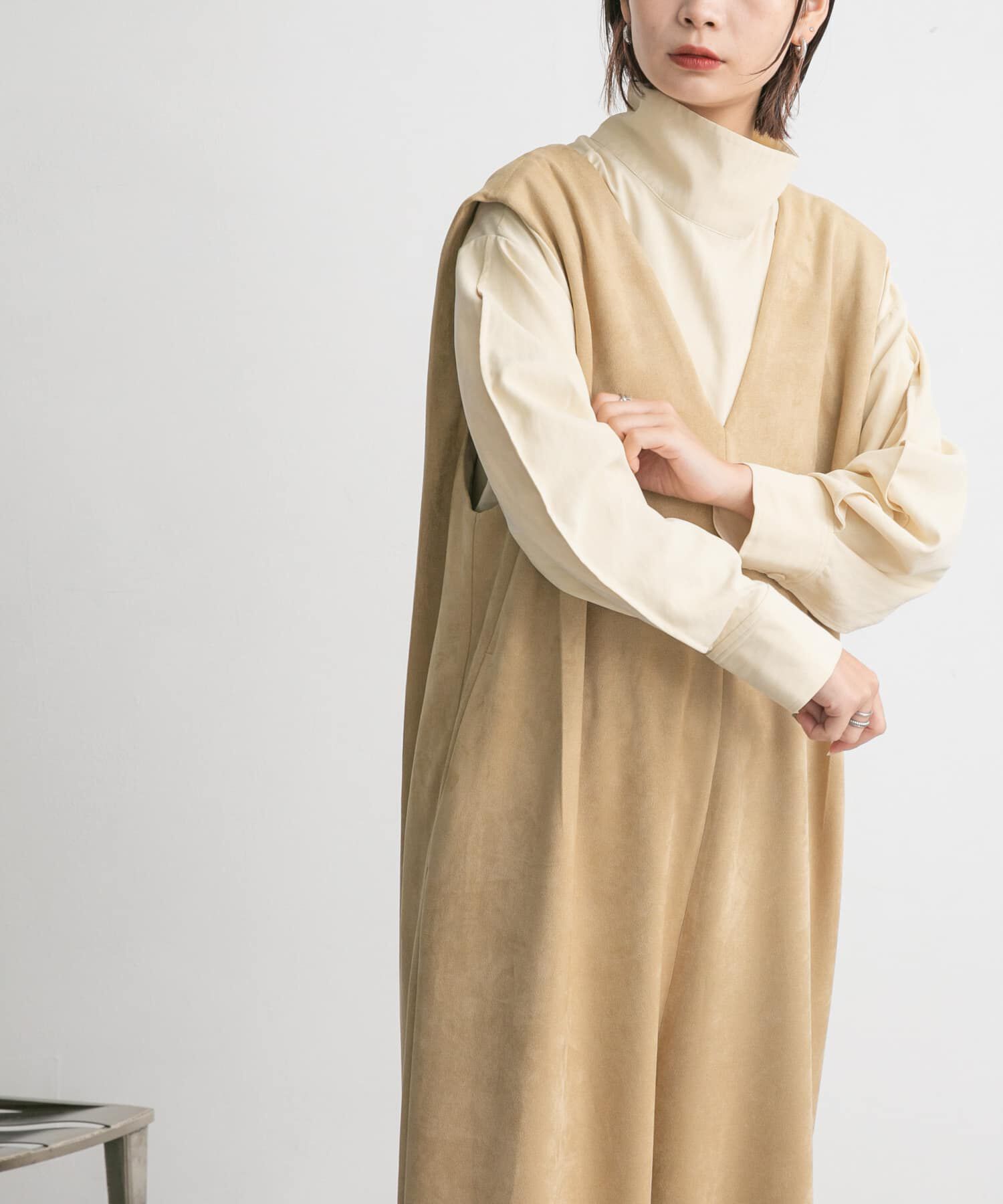  「ショルダータックスエードサロペット」|スカート|