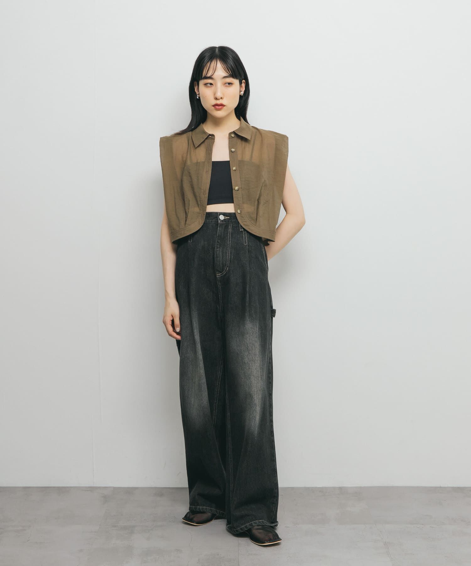  「ショルダータックコンパクトシャツ」|シャツ・ブラウス|