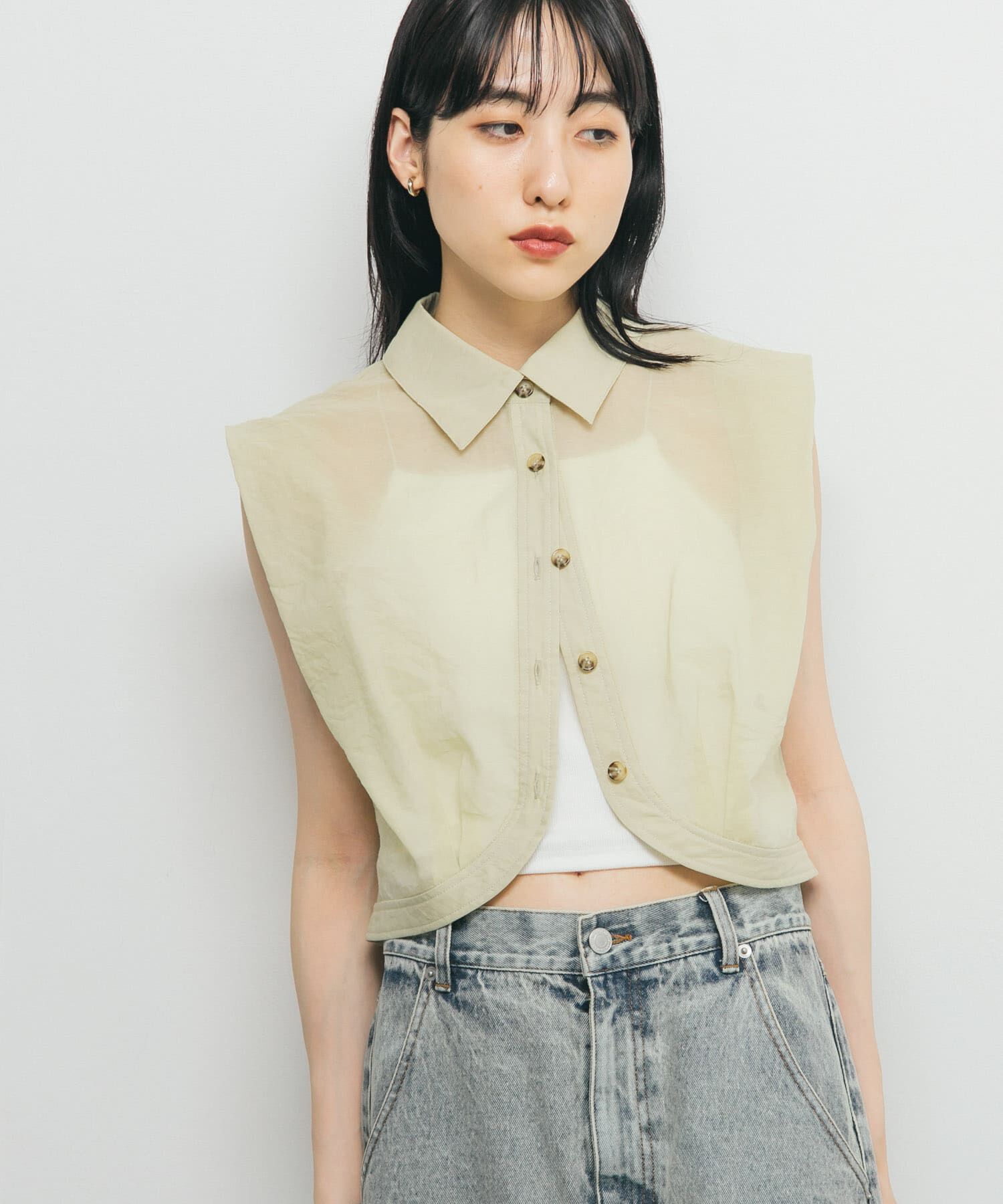  「ショルダータックコンパクトシャツ」|シャツ・ブラウス|