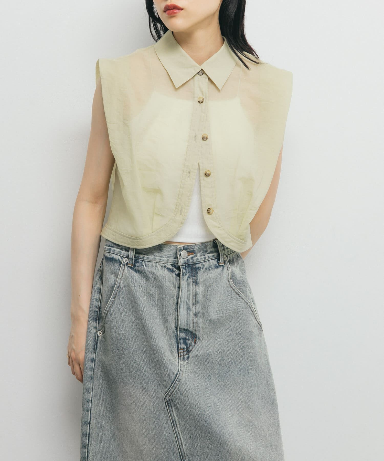  「ショルダータックコンパクトシャツ」|シャツ・ブラウス|