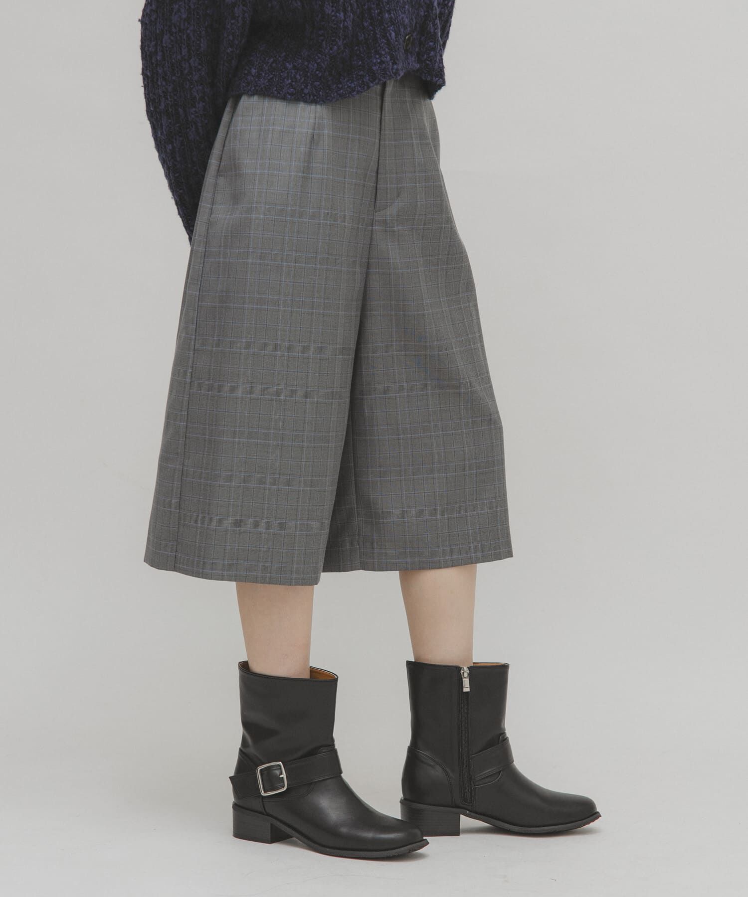  「チェックハーフパンツ」|その他|グレー系その他