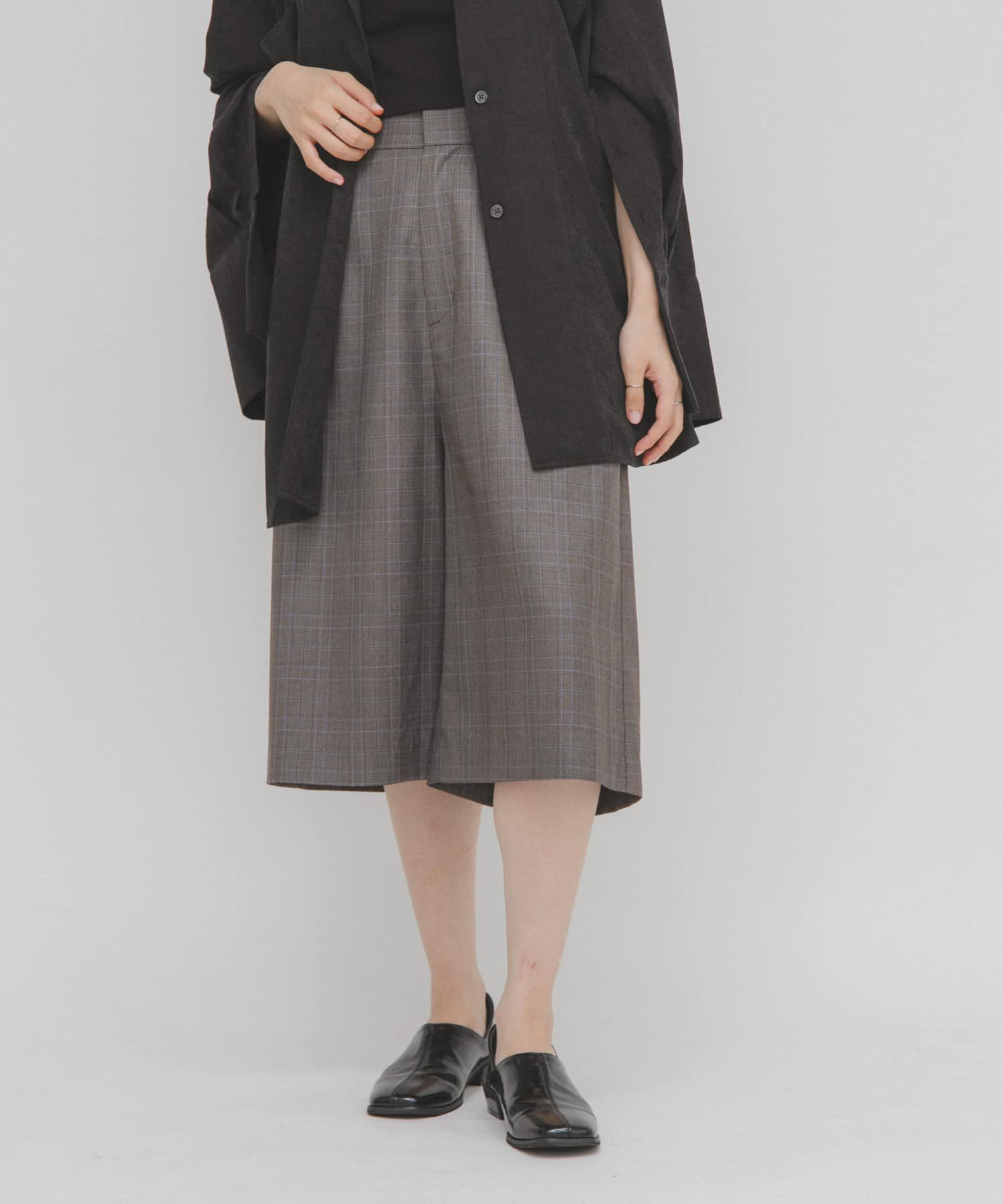 「チェックハーフパンツ」|その他|ブラウン系その他