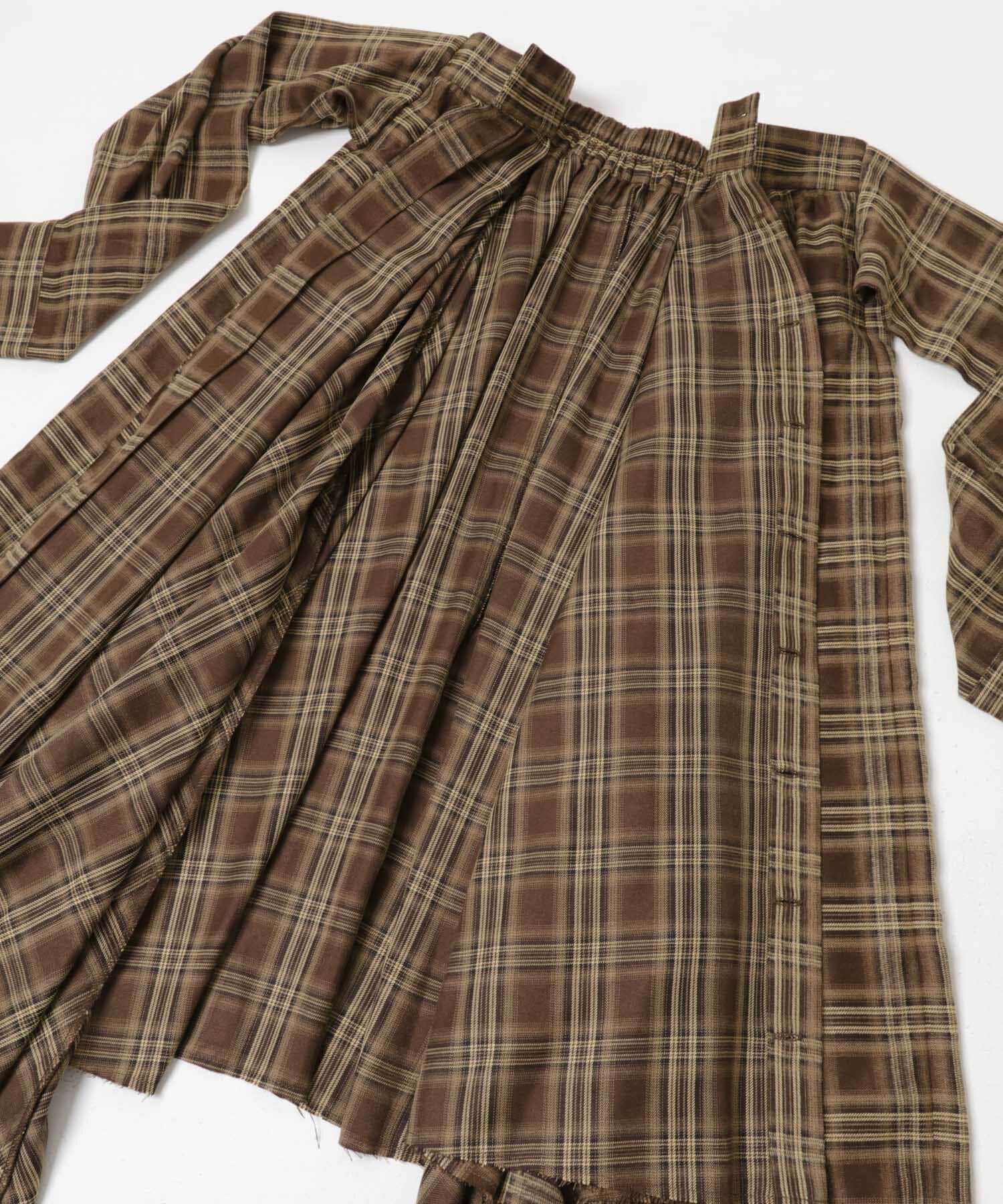  「ノットデザインチェックスカート」|スカート|