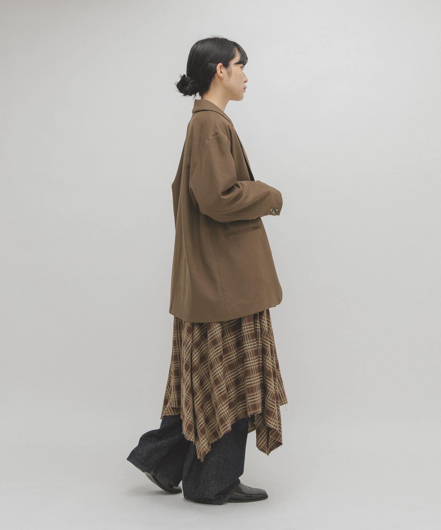  「ノットデザインチェックスカート」|スカート|