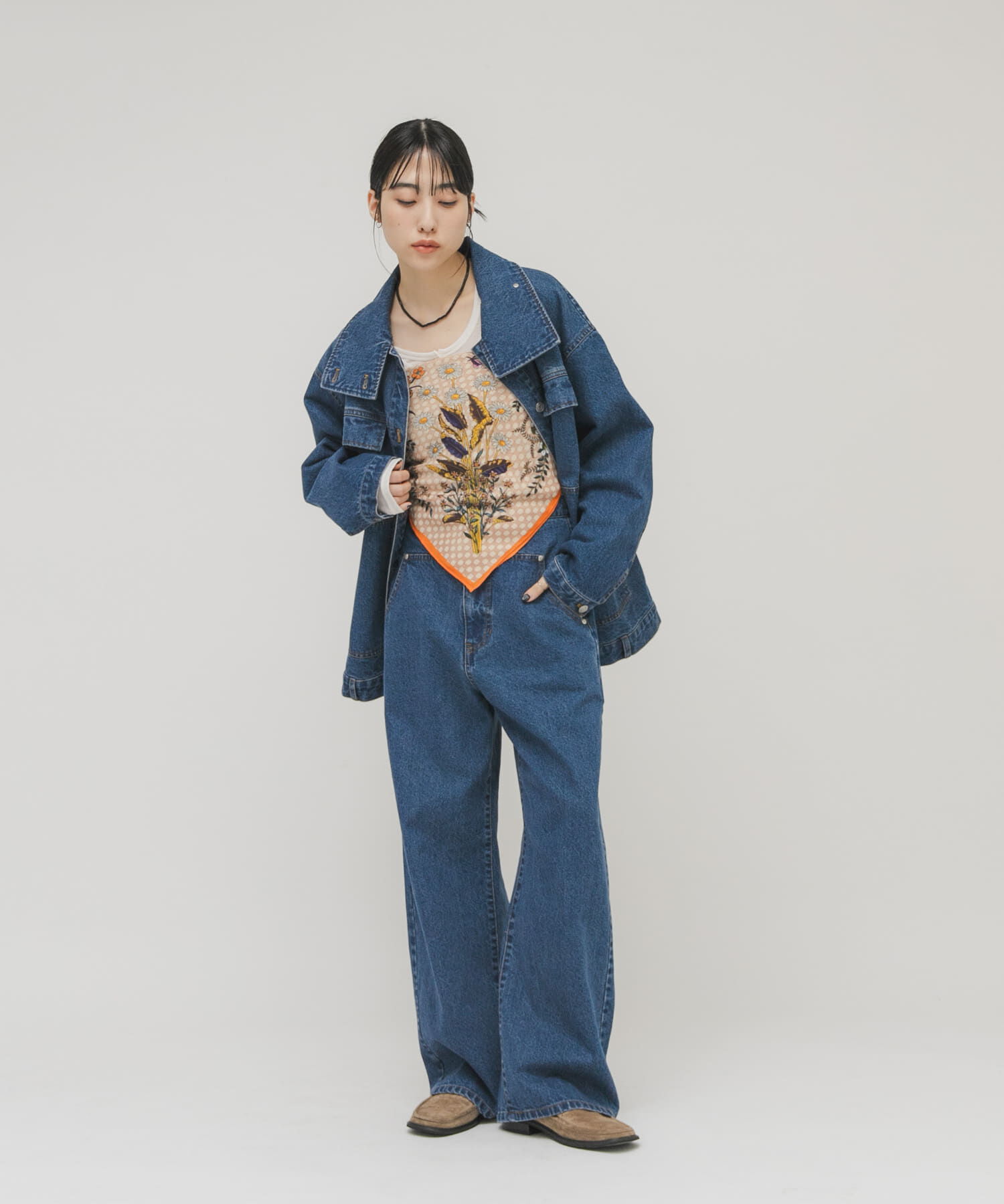  「ヴィンテージフラワースカーフ」|バンダナ・スカーフ|