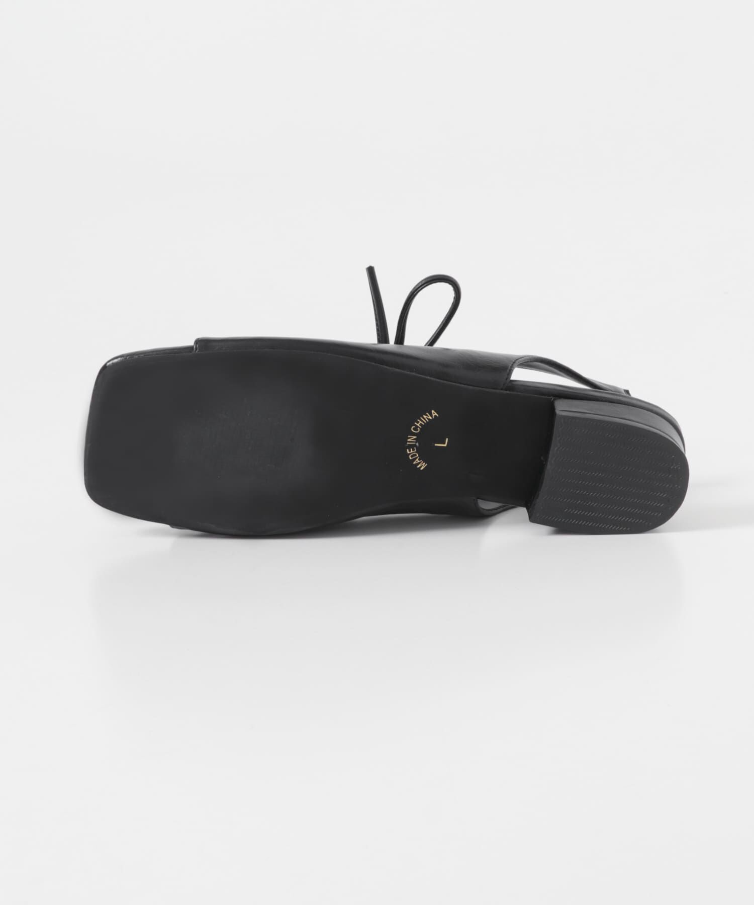  「スクエアトゥリボンコンビサンダル」|サンダル|