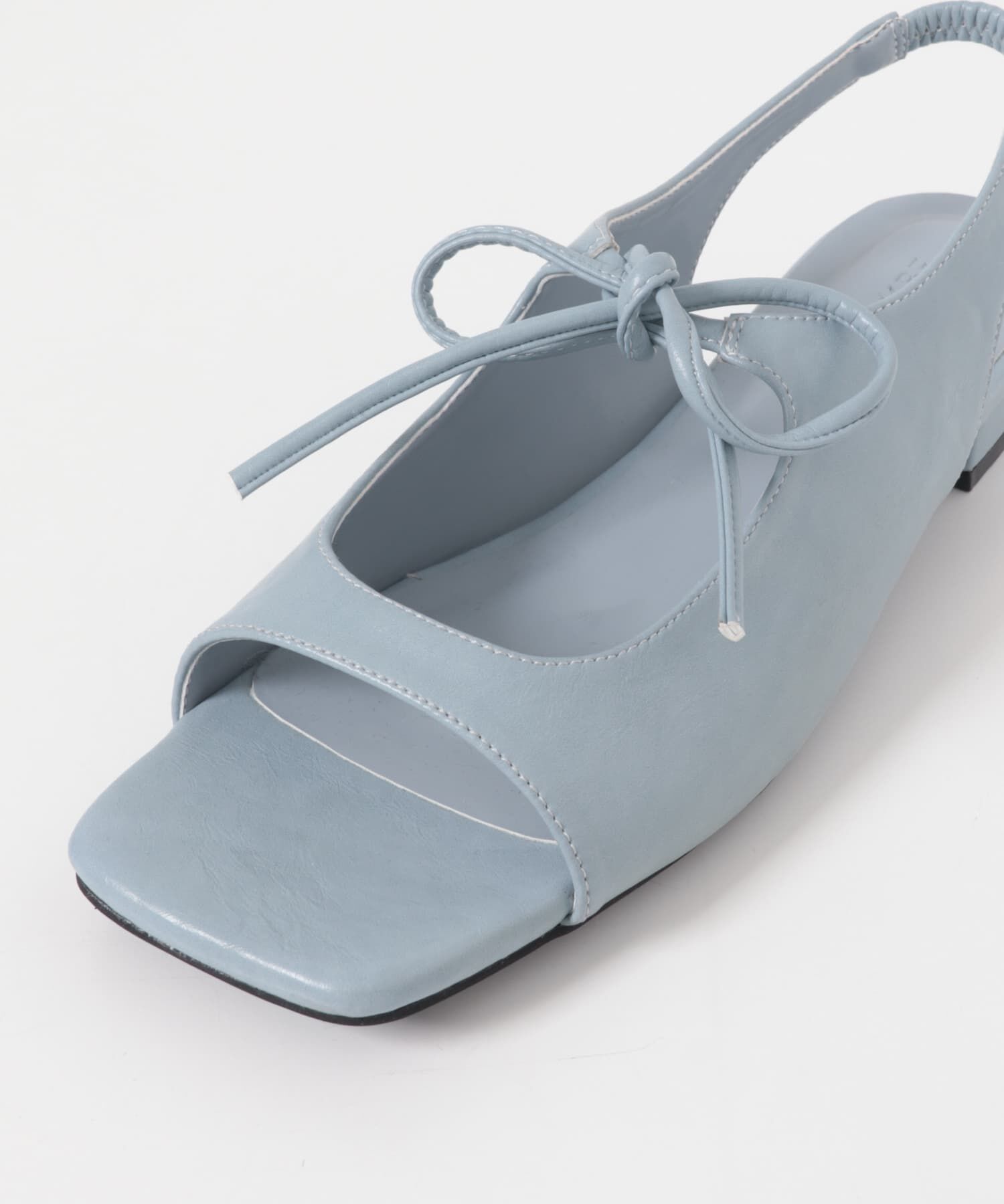  「スクエアトゥリボンコンビサンダル」|サンダル|