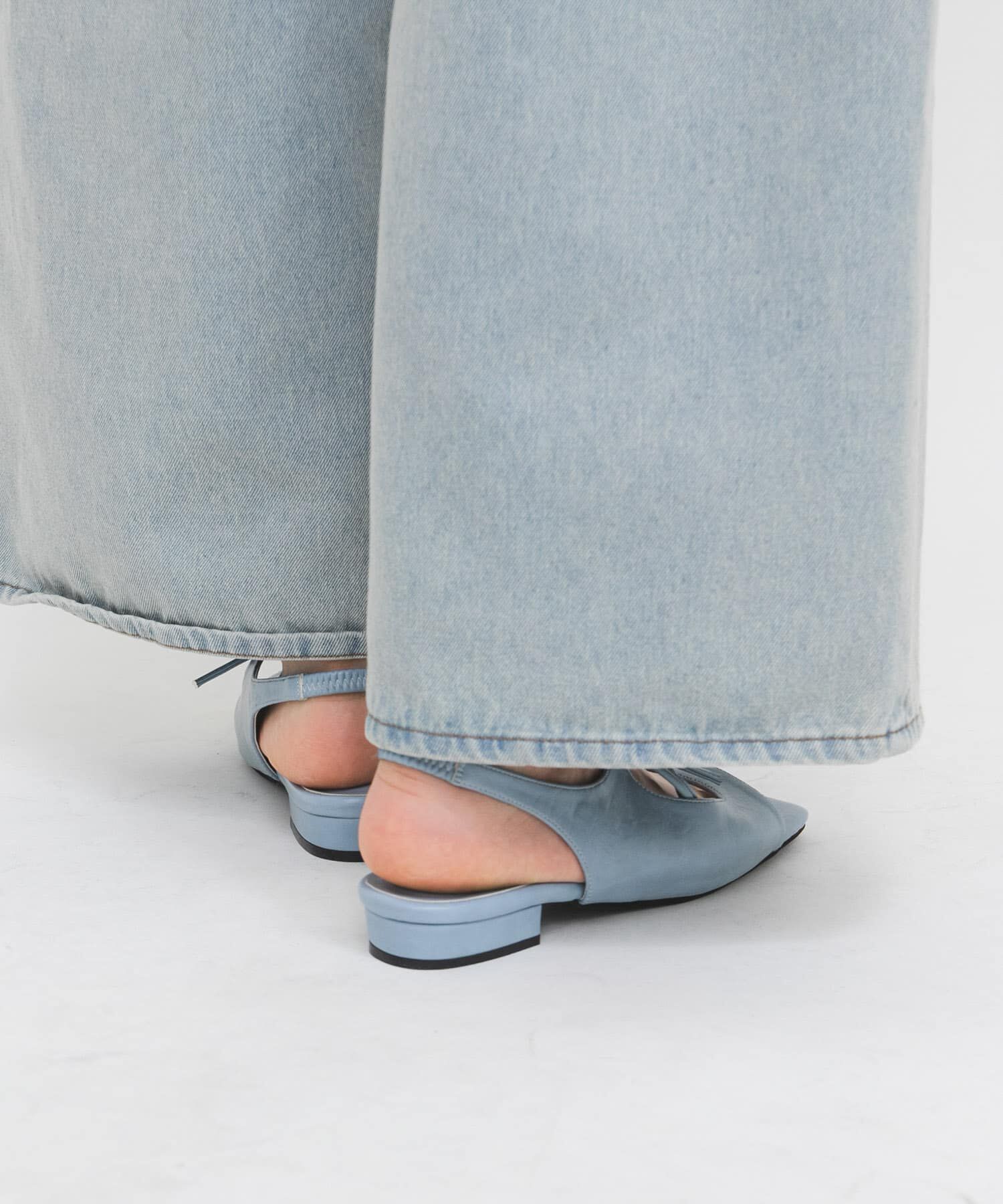  「スクエアトゥリボンコンビサンダル」|サンダル|