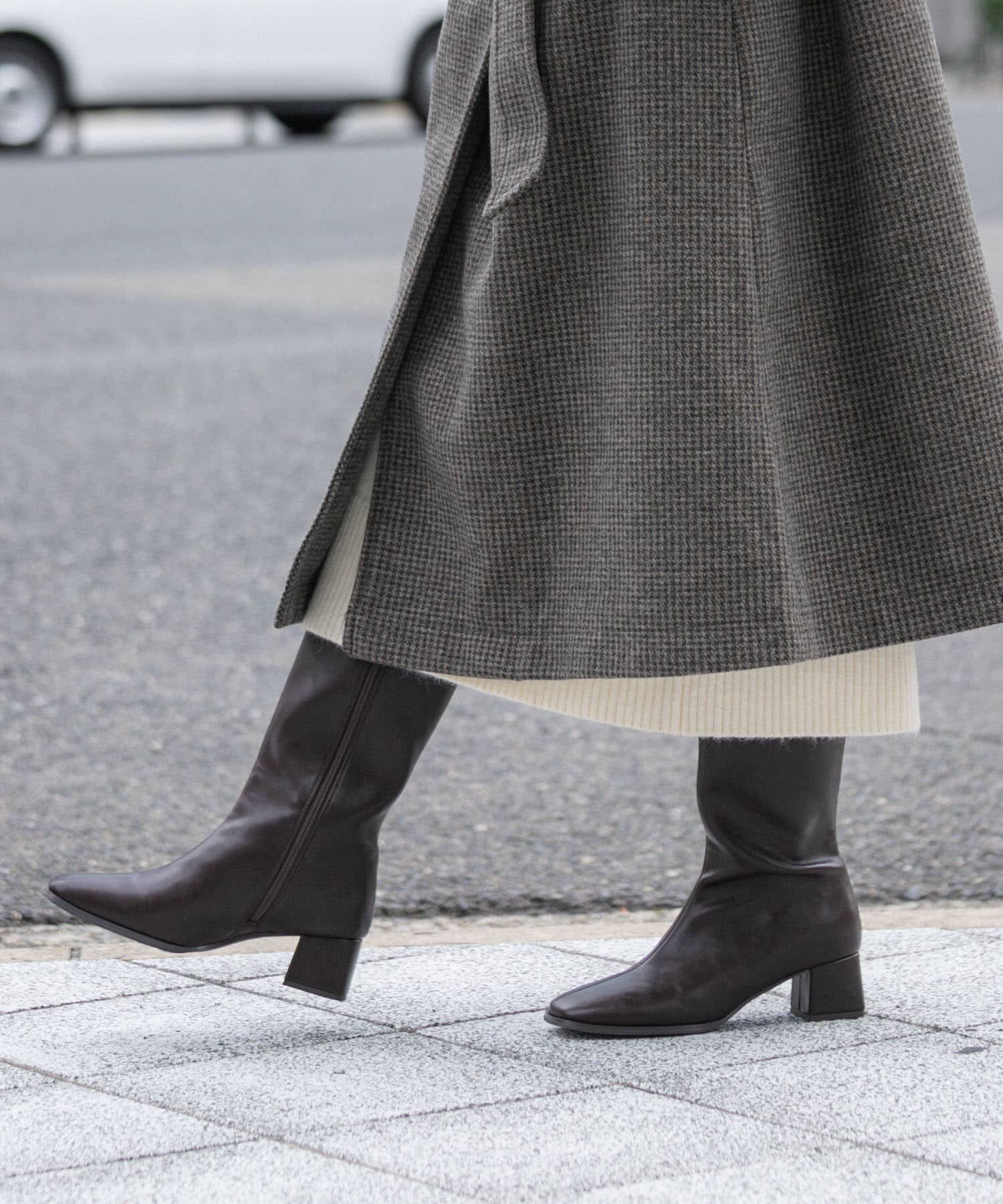 SENSE OF PLACE by URBAN RESEARCH「『消臭』スクエアトゥストレッチロングブーツ」|ショートブーツ|