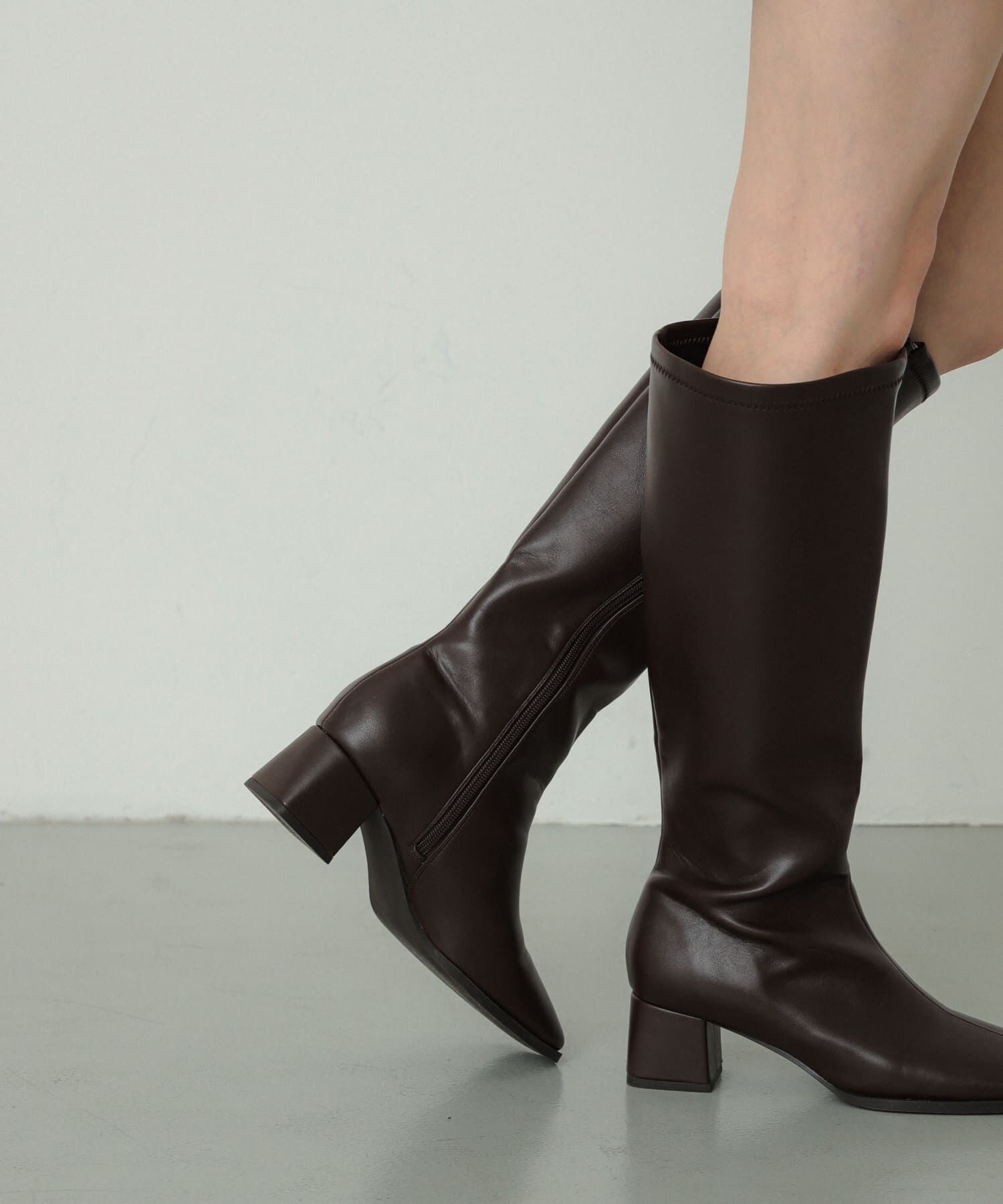 SENSE OF PLACE by URBAN RESEARCH「『消臭』スクエアトゥストレッチロングブーツ」|ショートブーツ|