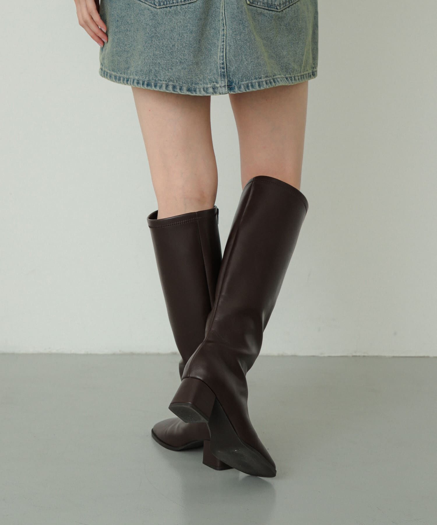 SENSE OF PLACE by URBAN RESEARCH「『消臭』スクエアトゥストレッチロングブーツ」|ショートブーツ|