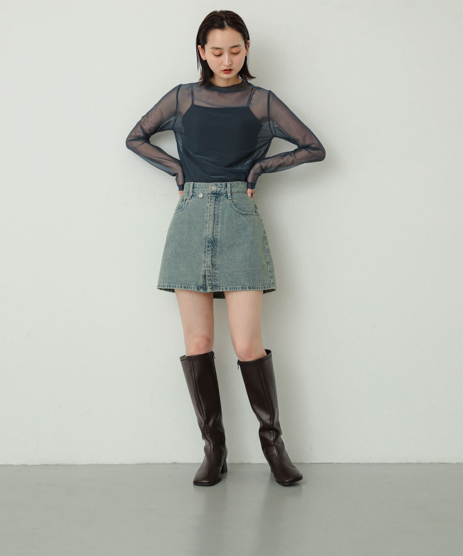 SENSE OF PLACE by URBAN RESEARCH「『消臭』スクエアトゥストレッチロングブーツ」|ショートブーツ|