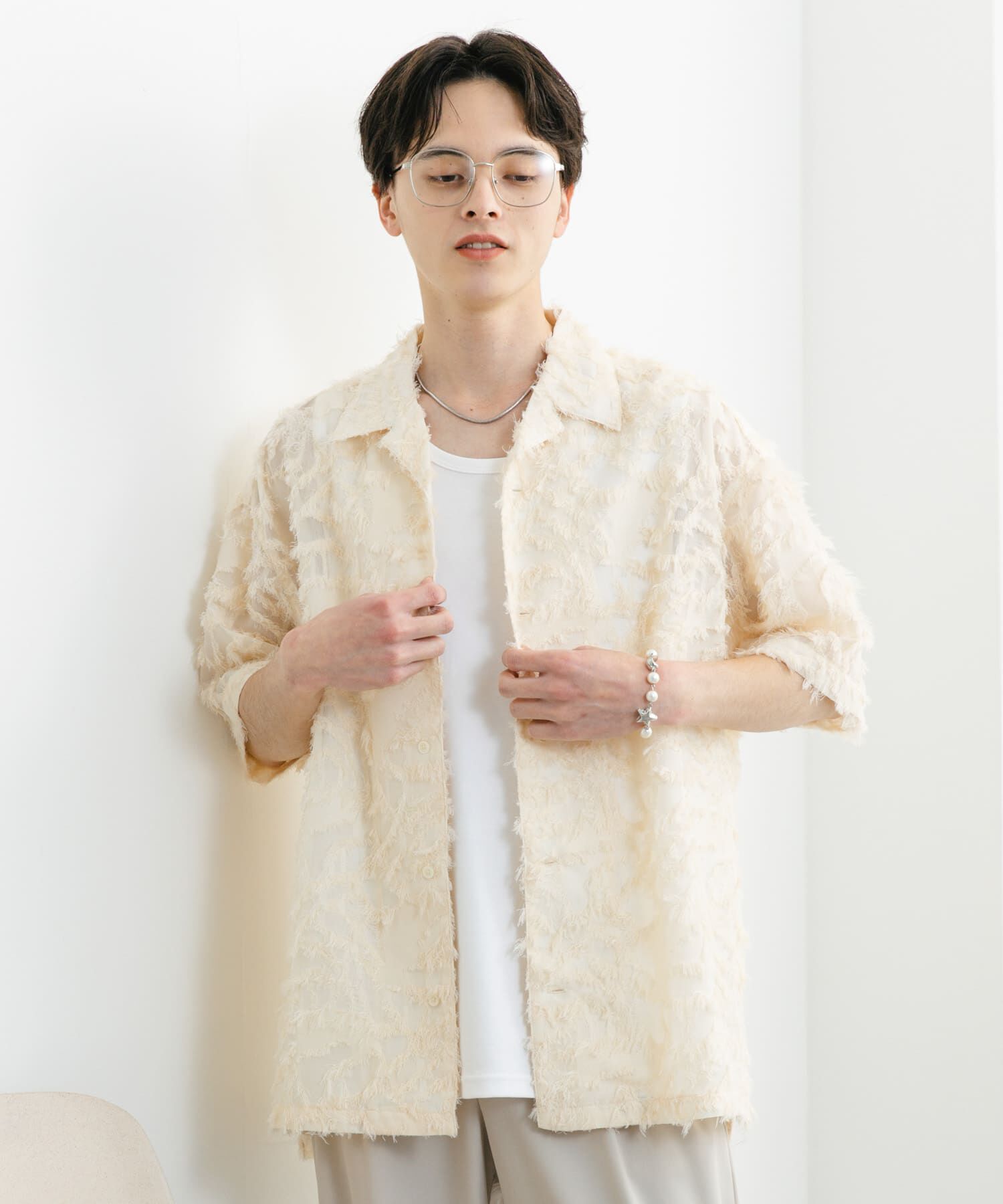 SENSE OF PLACE by URBAN RESEARCH「フリンジジャガードショートスリーブシャツ」|シャツ・ブラウス|