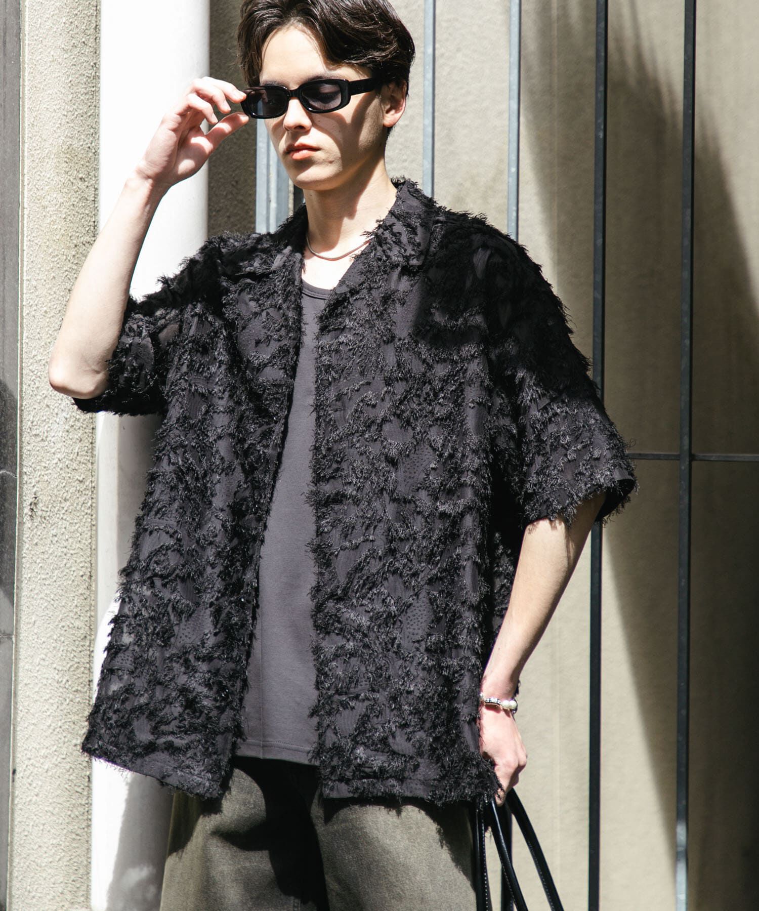 SENSE OF PLACE by URBAN RESEARCH「フリンジジャガードショートスリーブシャツ」|シャツ・ブラウス|