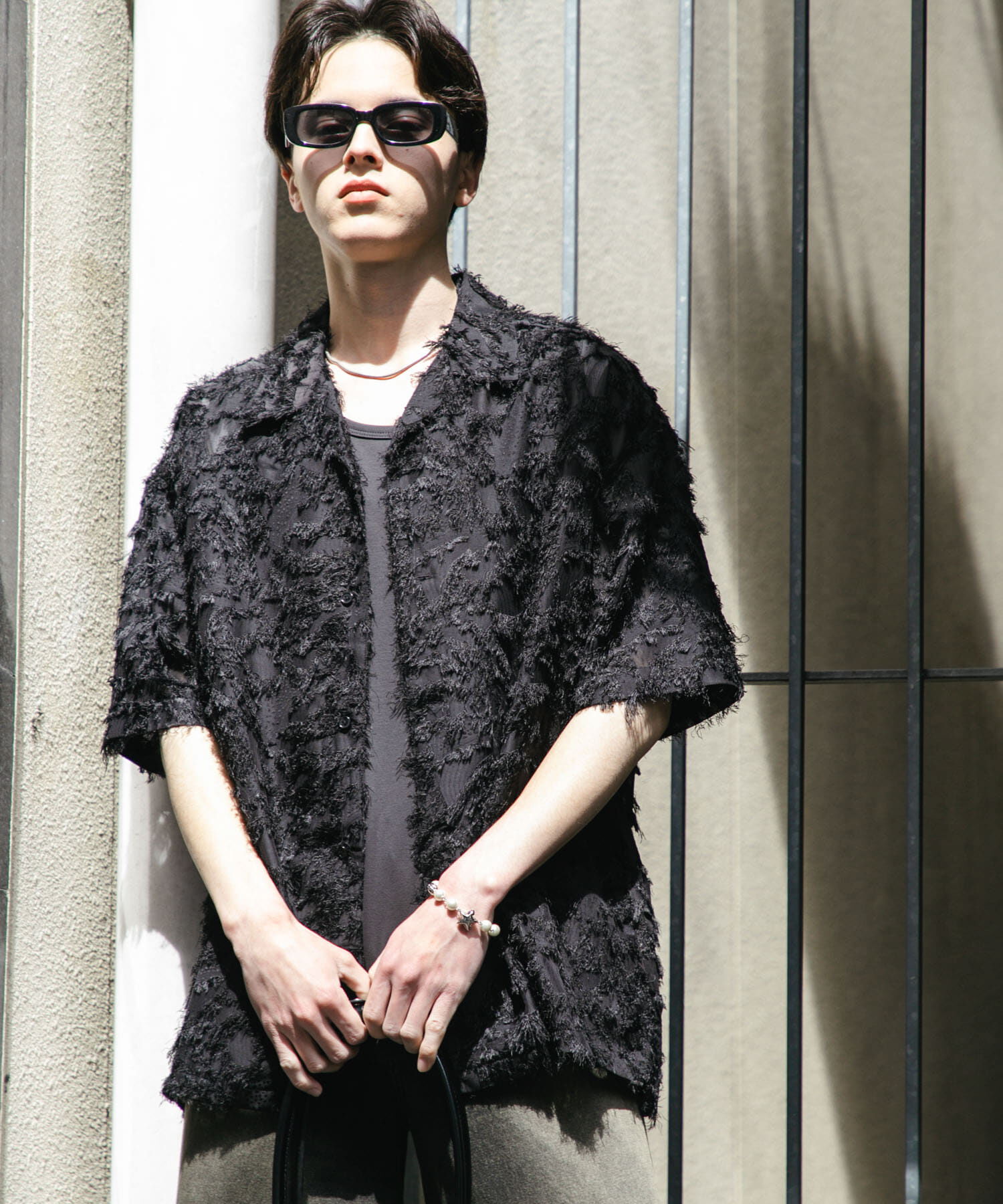 SENSE OF PLACE by URBAN RESEARCH「フリンジジャガードショートスリーブシャツ」|シャツ・ブラウス|