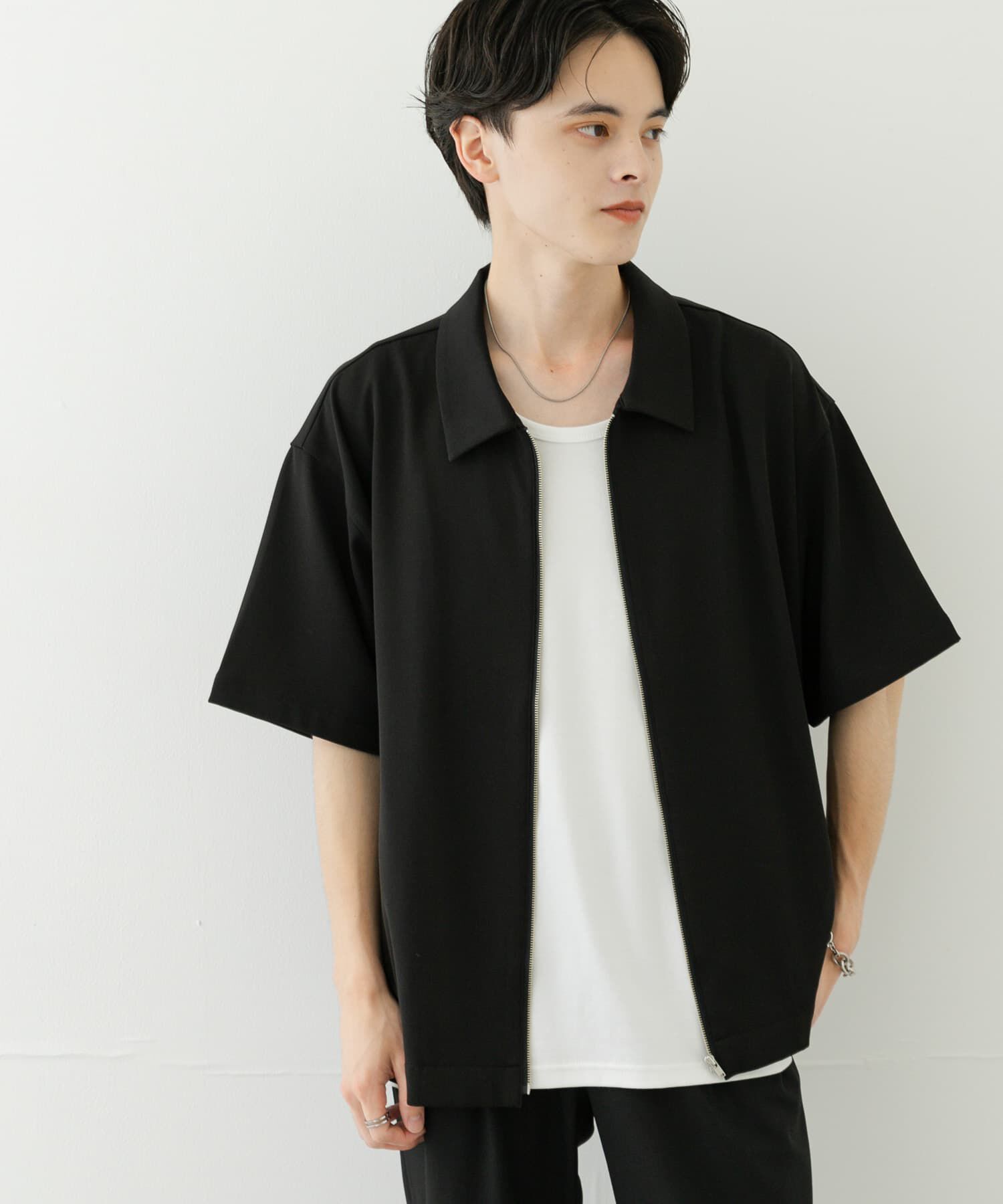 SENSE OF PLACE by URBAN RESEARCH「ZIPショートスリーブルーズシャツ」|シャツ・ブラウス|