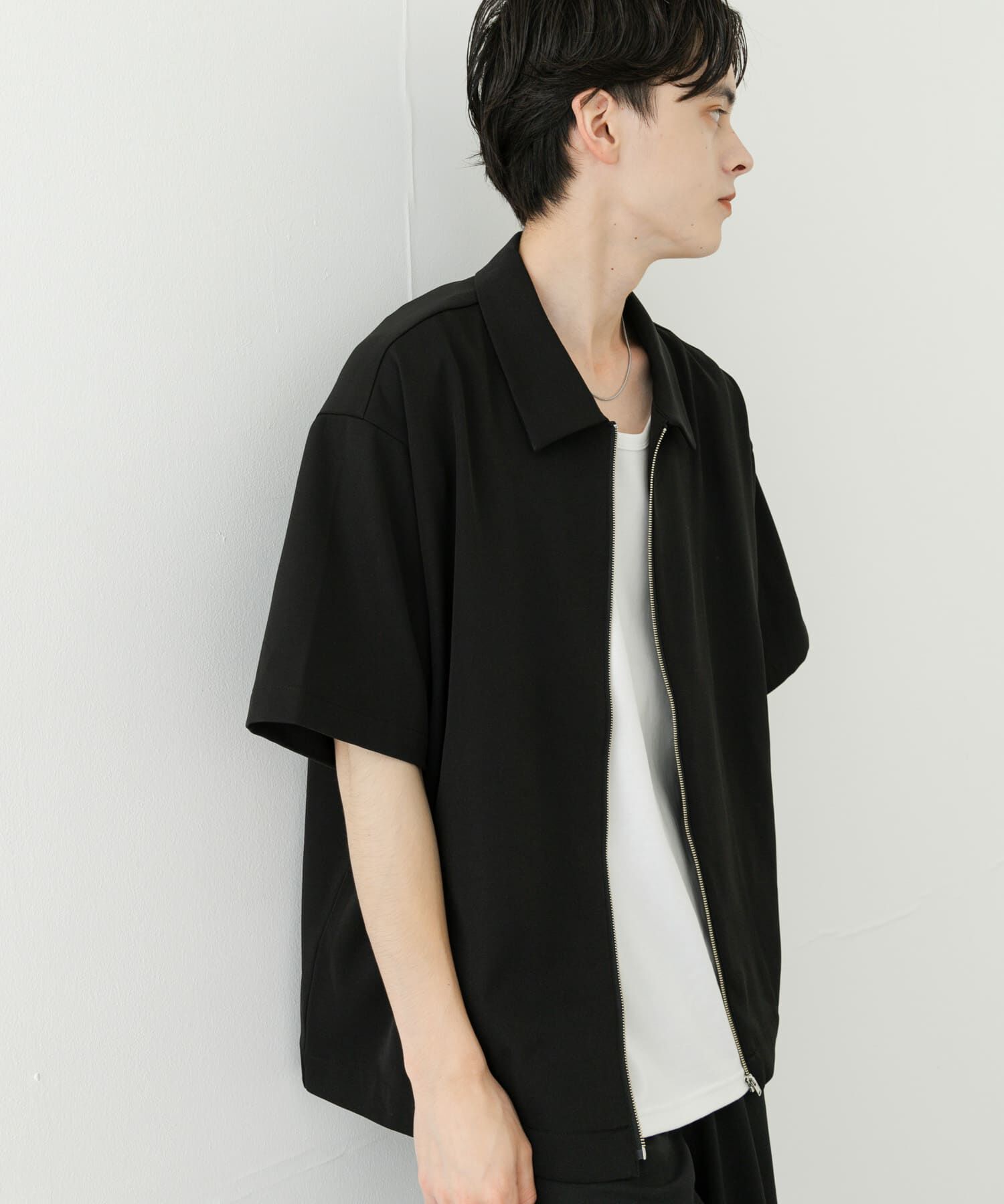 SENSE OF PLACE by URBAN RESEARCH「ZIPショートスリーブルーズシャツ」|シャツ・ブラウス|