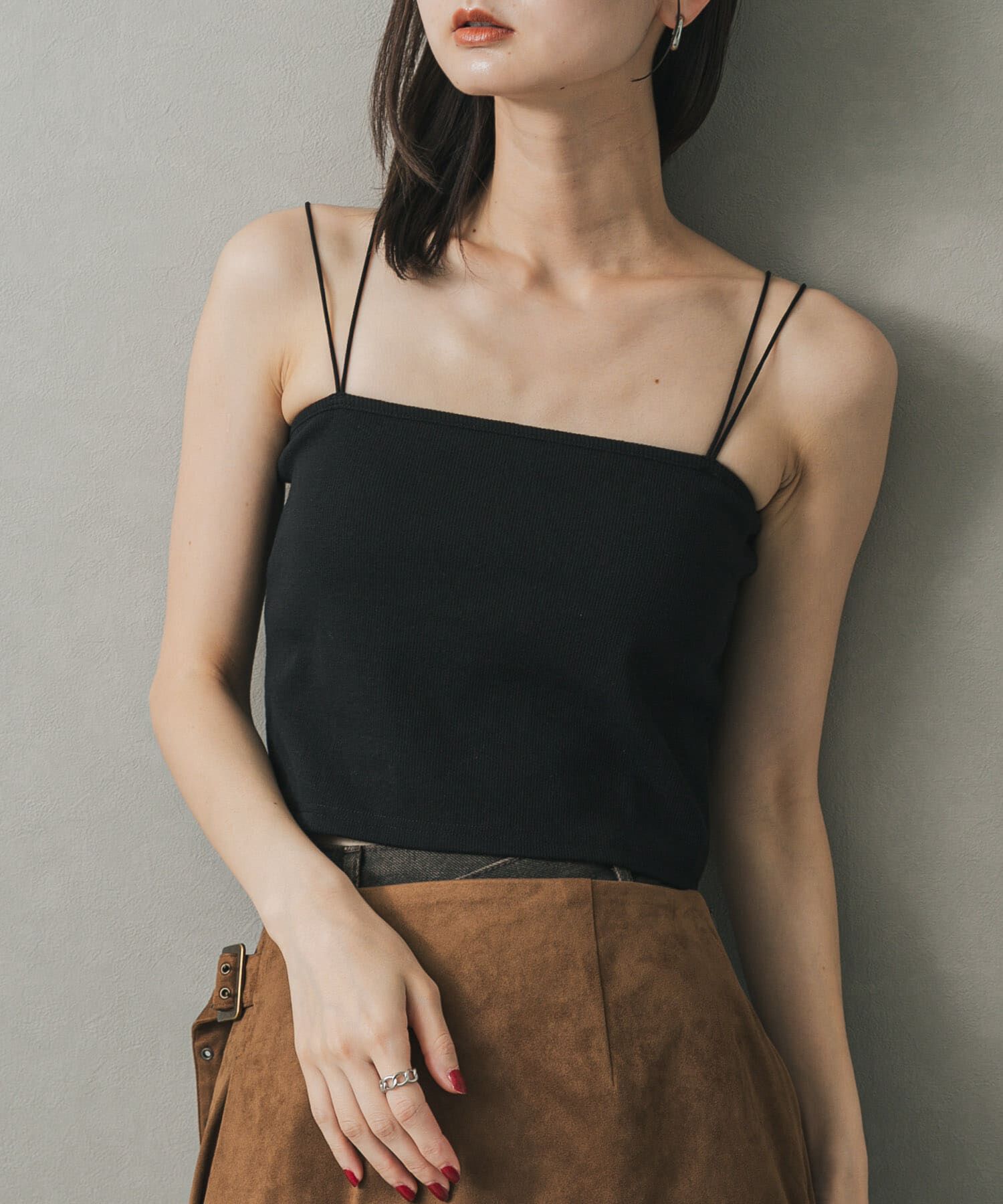 SENSE OF PLACE by URBAN RESEARCH「クロップドカップツキキャミソール」|キャミソール|ブラック