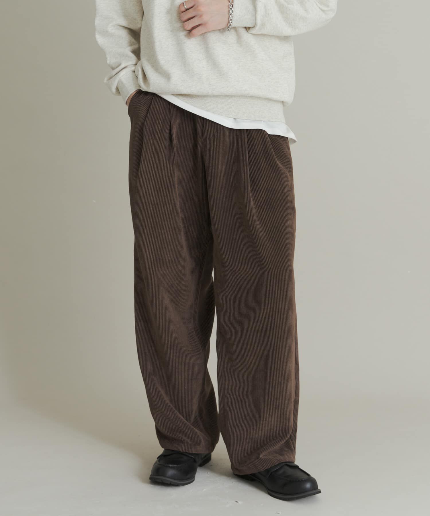 SENSE OF PLACE by URBAN RESEARCH「ウォッシュドコーデュロイワイドパンツ」|その他|ブラウン