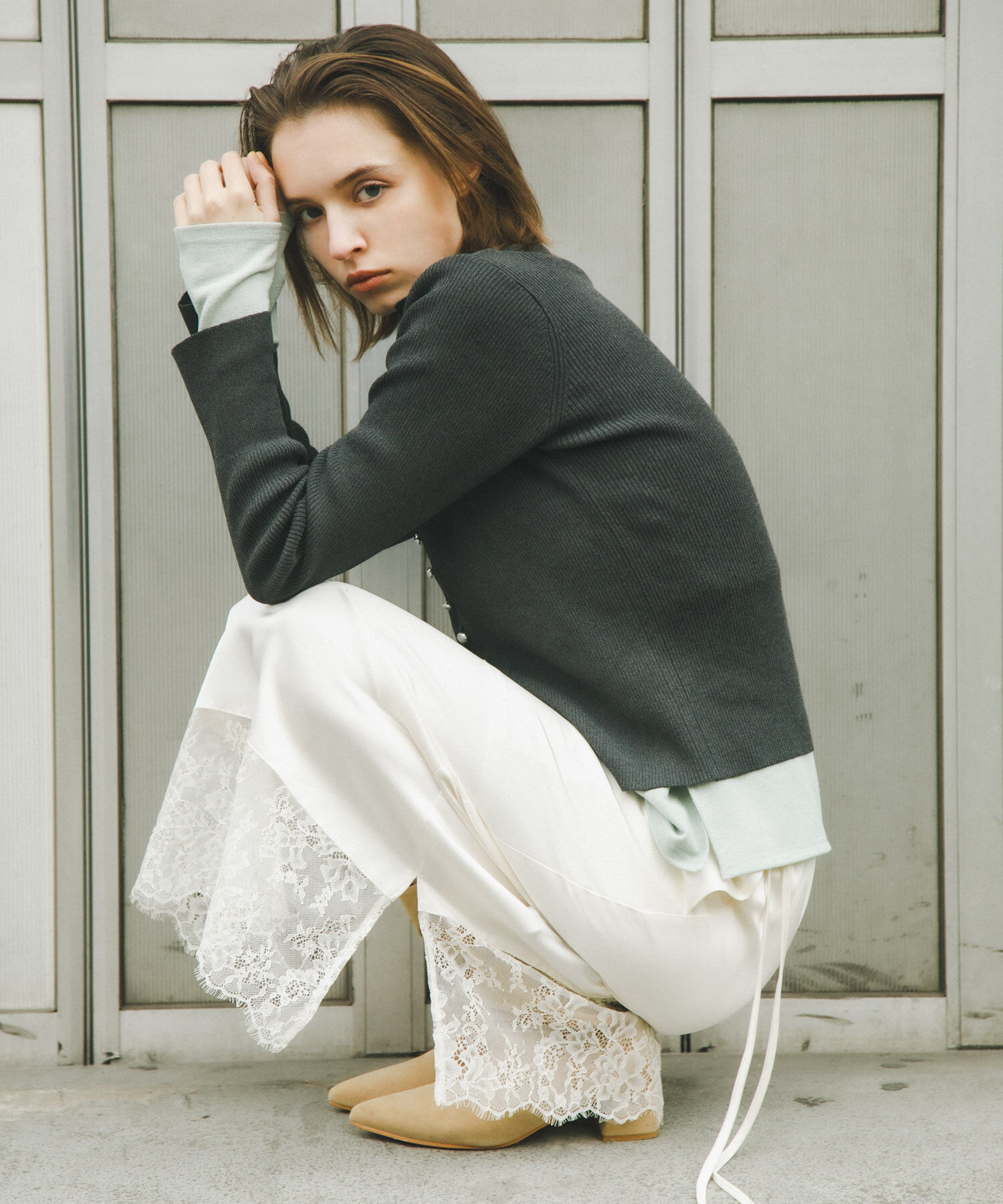 SENSE OF PLACE by URBAN RESEARCH「アシメレースヘムスカート」|スカート|