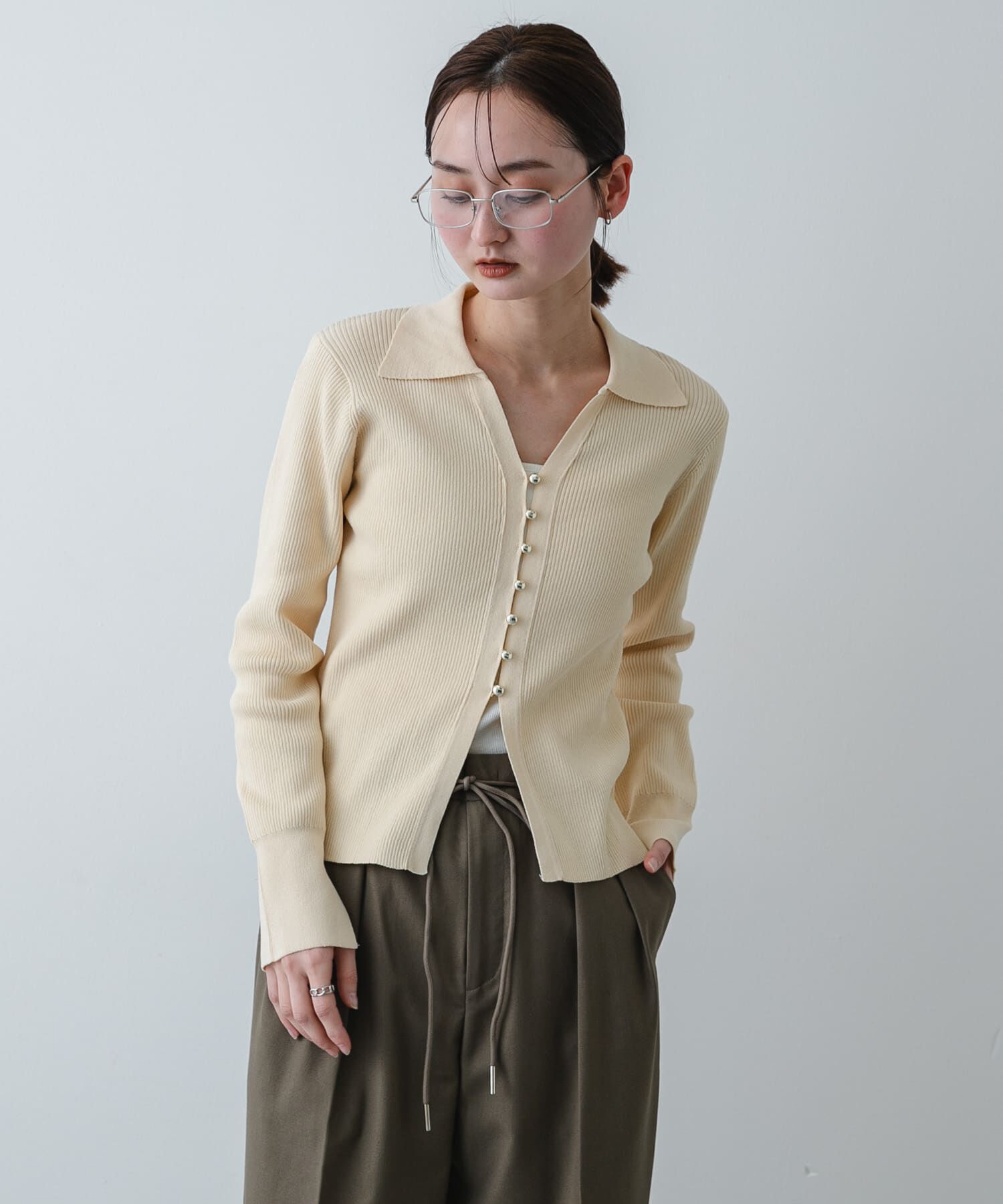 SENSE OF PLACE by URBAN RESEARCH「『一部WEB限定ｶﾗｰ』『洗濯可』ﾒﾀﾙﾎﾞﾀﾝｴﾘﾂｷｺﾝﾊﾟｸﾄｶ 」|カーディガン|