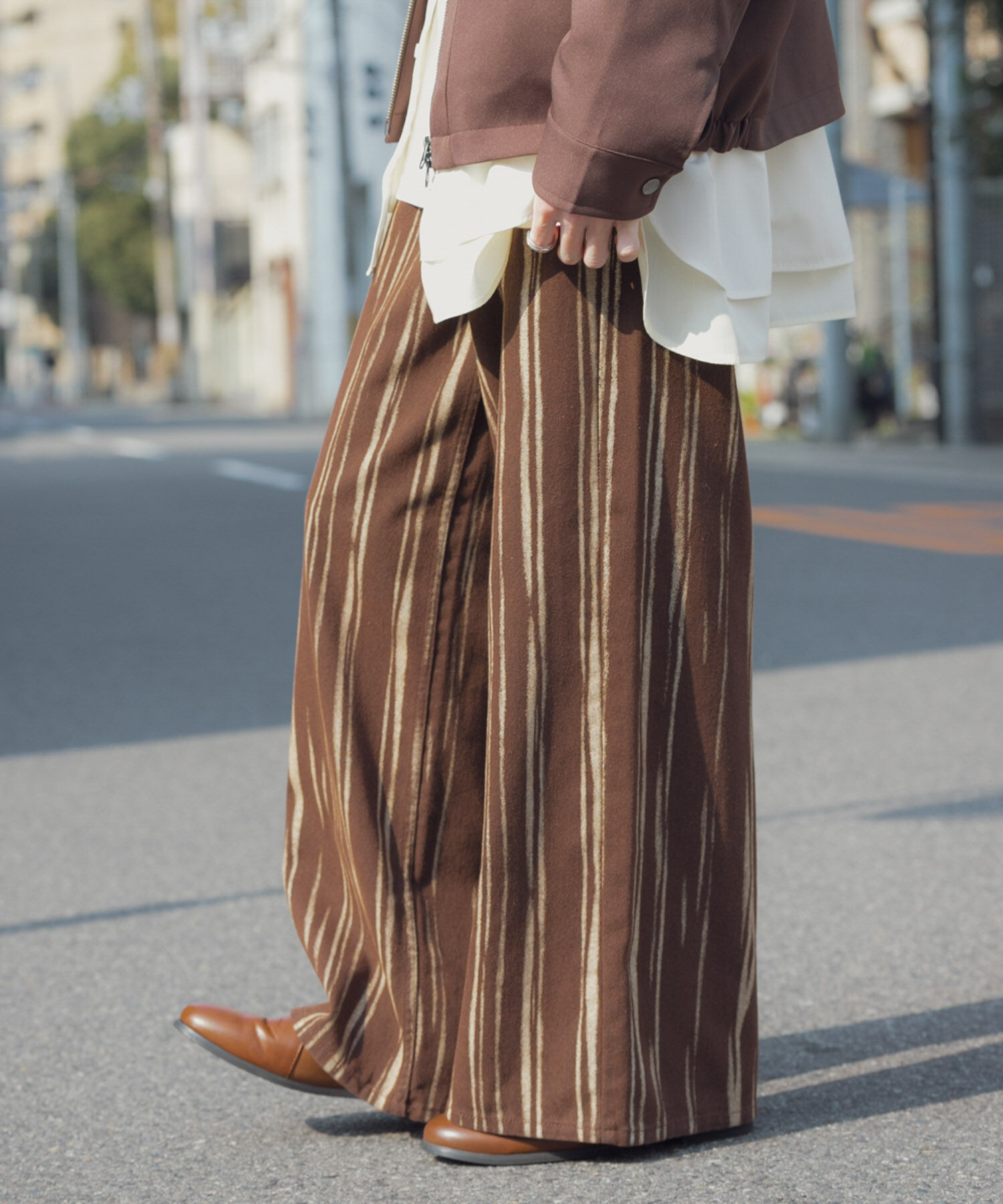 SENSE OF PLACE by URBAN RESEARCH「マーブルプリントワイドデニム」|デニム|