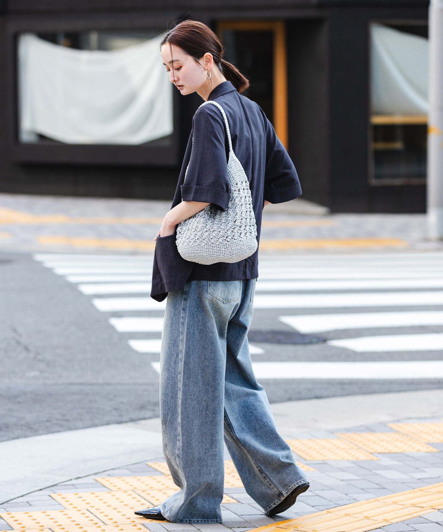 SENSE OF PLACE by URBAN RESEARCH「メタリックヤーンバッグ」|かごバッグ|