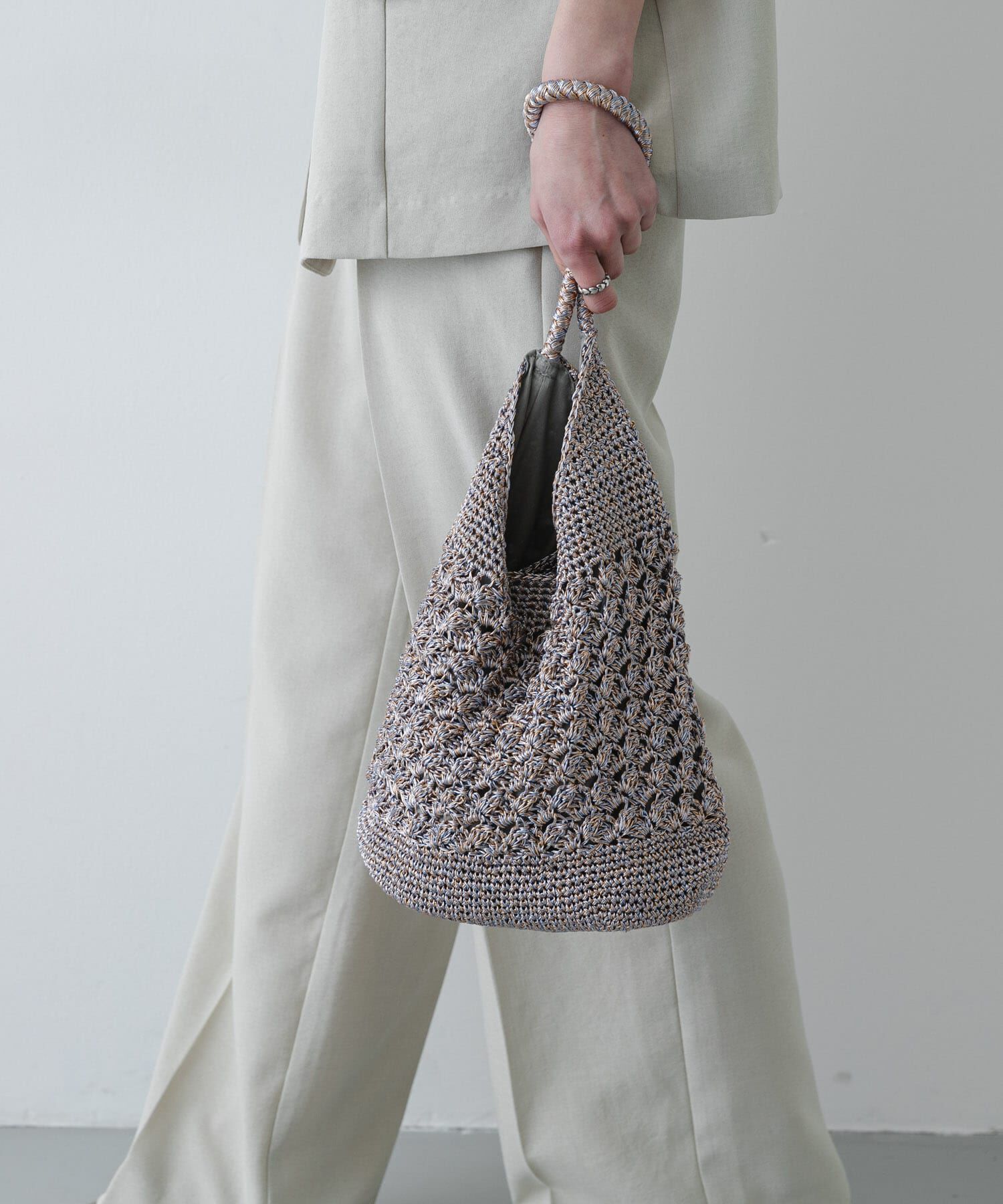 SENSE OF PLACE by URBAN RESEARCH「メタリックヤーンバッグ」|かごバッグ|