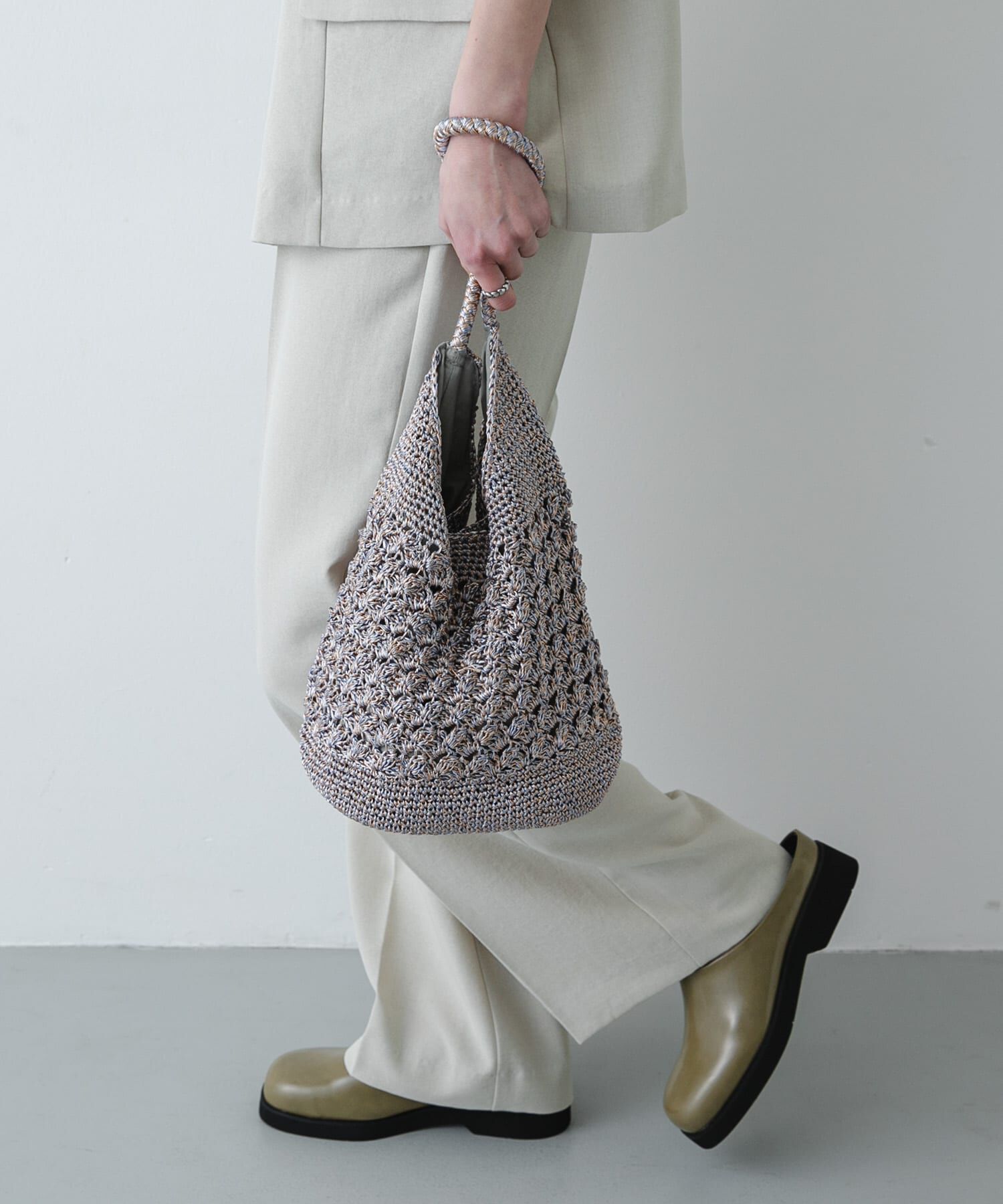 SENSE OF PLACE by URBAN RESEARCH「メタリックヤーンバッグ」|かごバッグ|